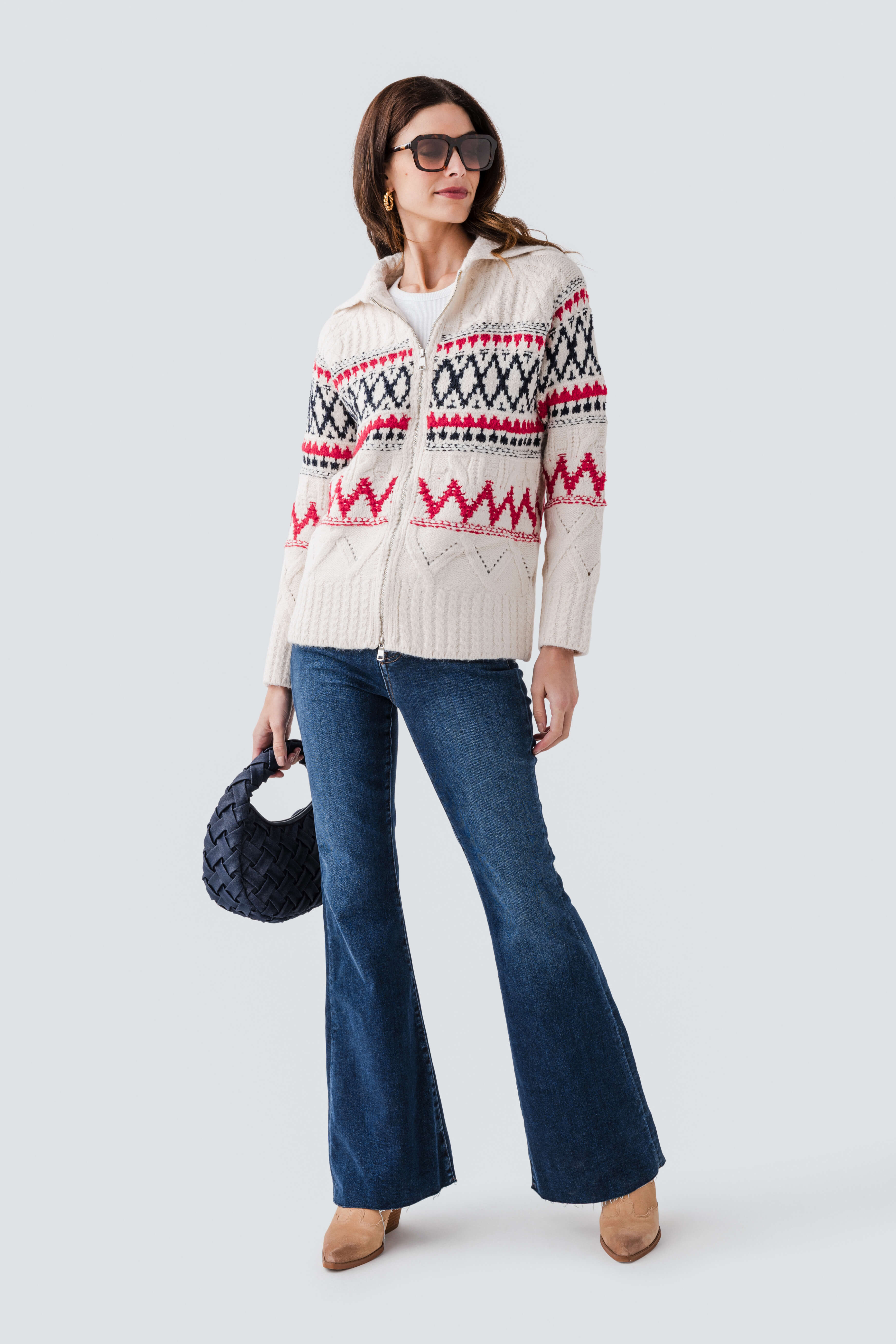 RD Style Anemone Long Sleeve Shirt Neck Cardigan