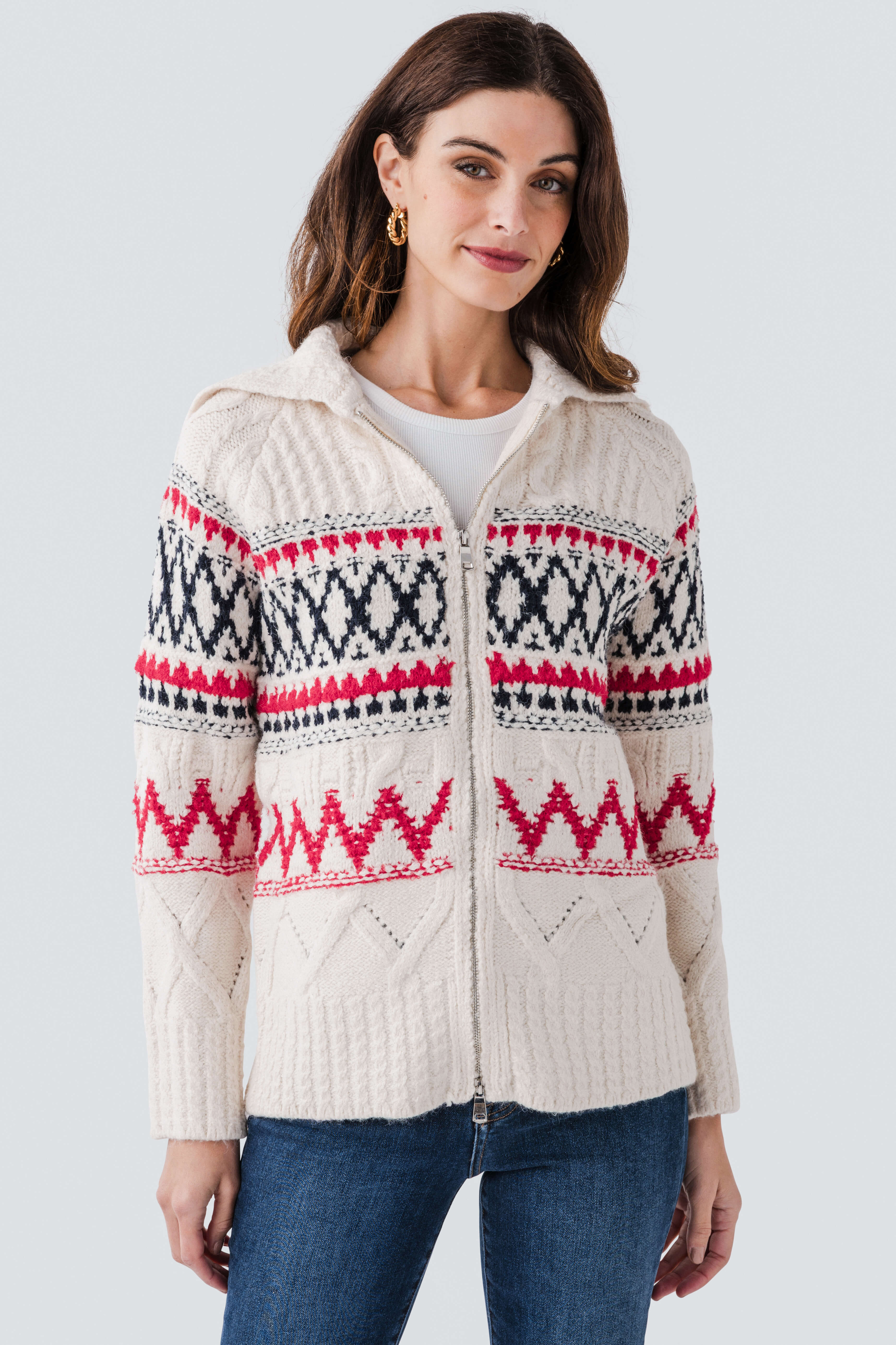 RD Style Anemone Long Sleeve Shirt Neck Cardigan