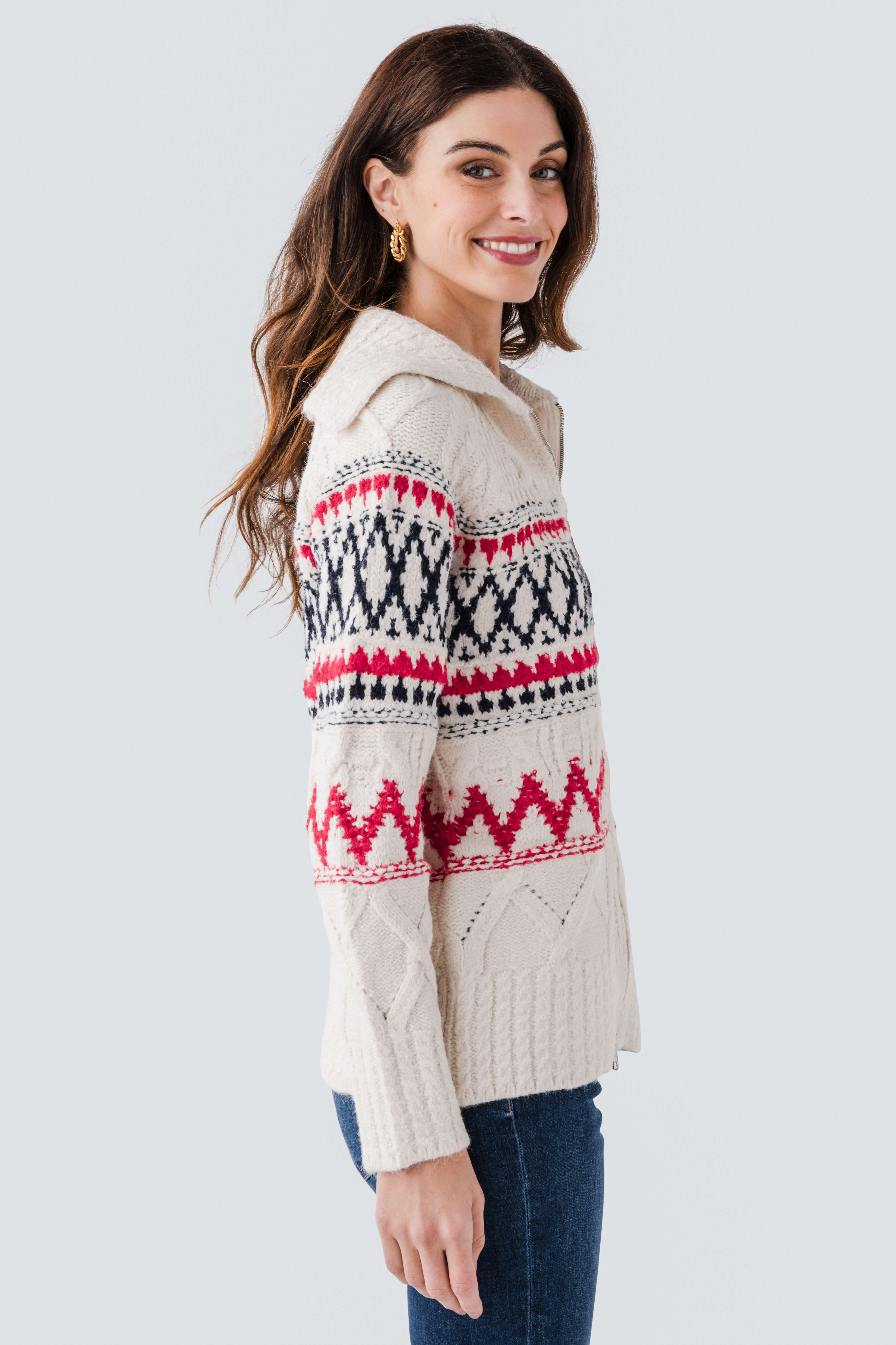 RD Style Anemone Long Sleeve Shirt Neck Cardigan