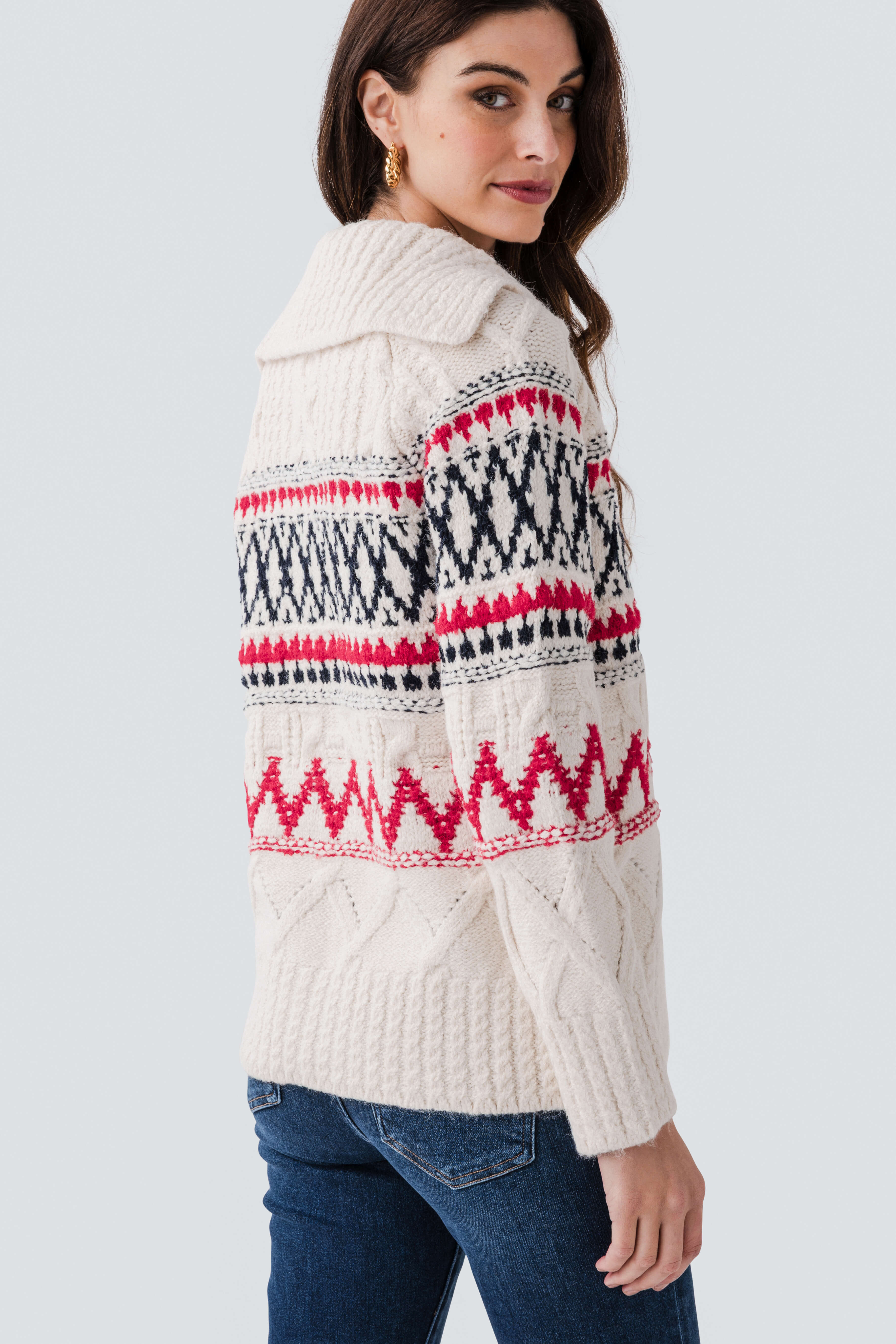 RD Style Anemone Long Sleeve Shirt Neck Cardigan