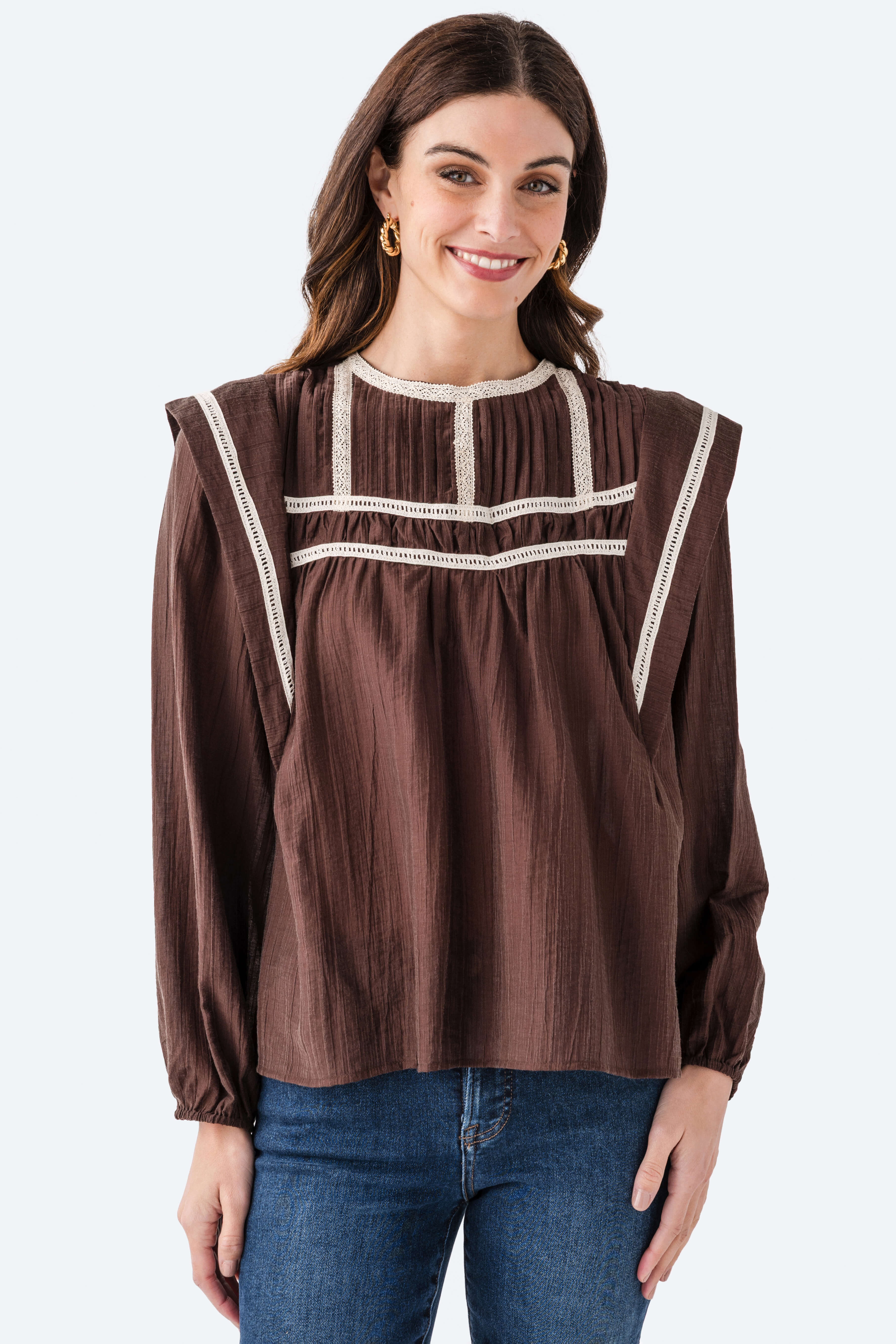 Seraphine Row Lace Detail Top