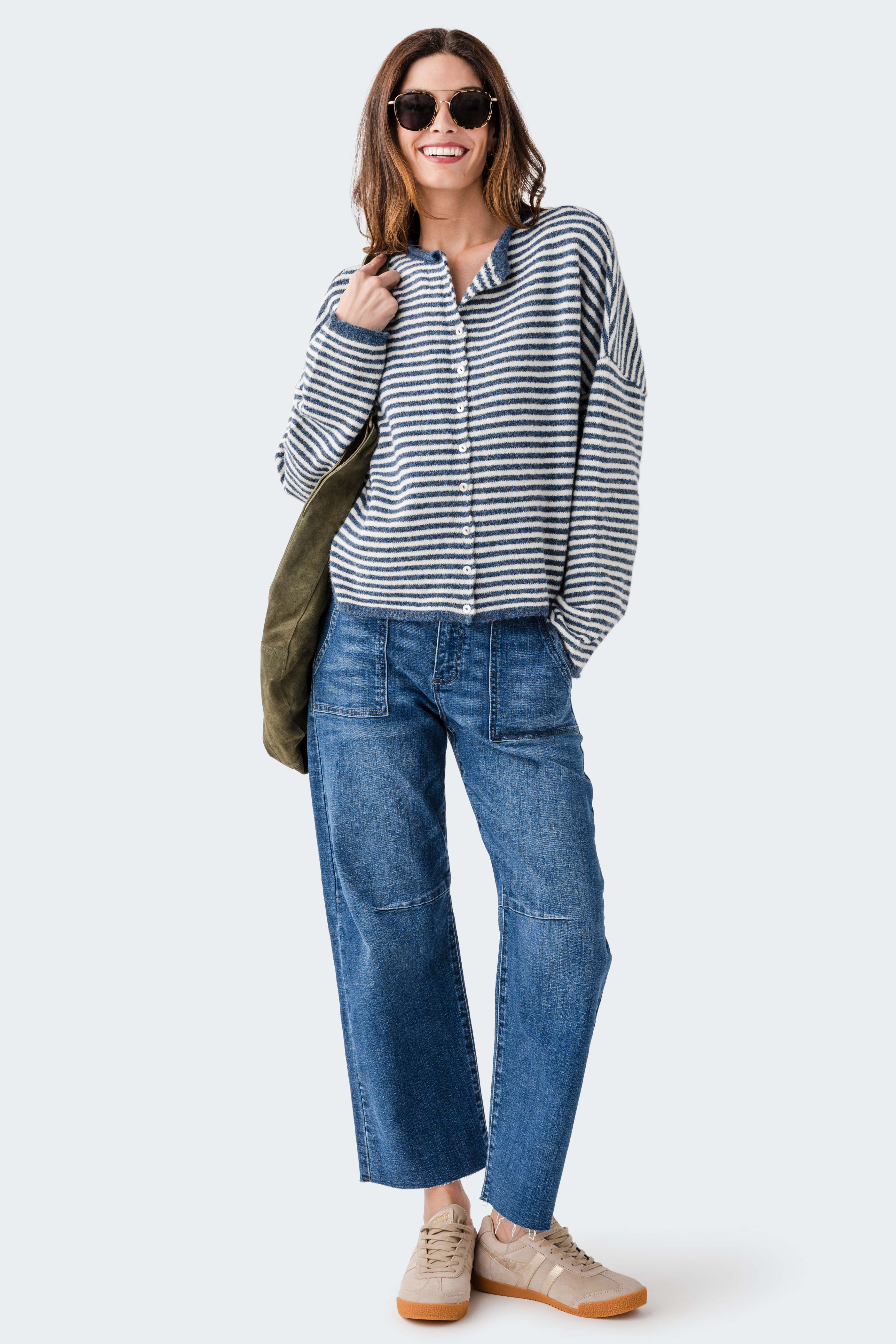 Things Between Skinny Striped Piper Cardigan