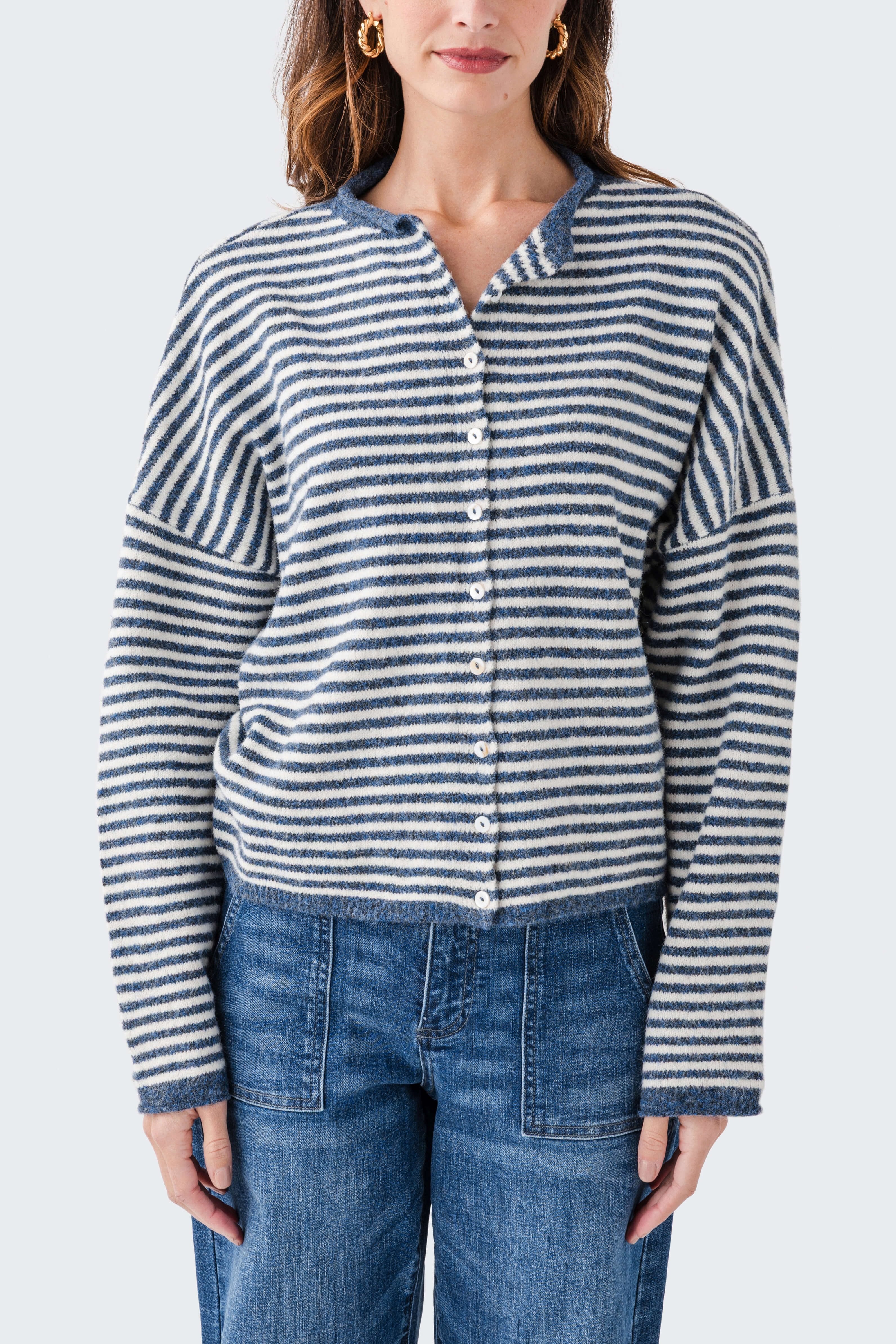 Things Between Skinny Striped Piper Cardigan