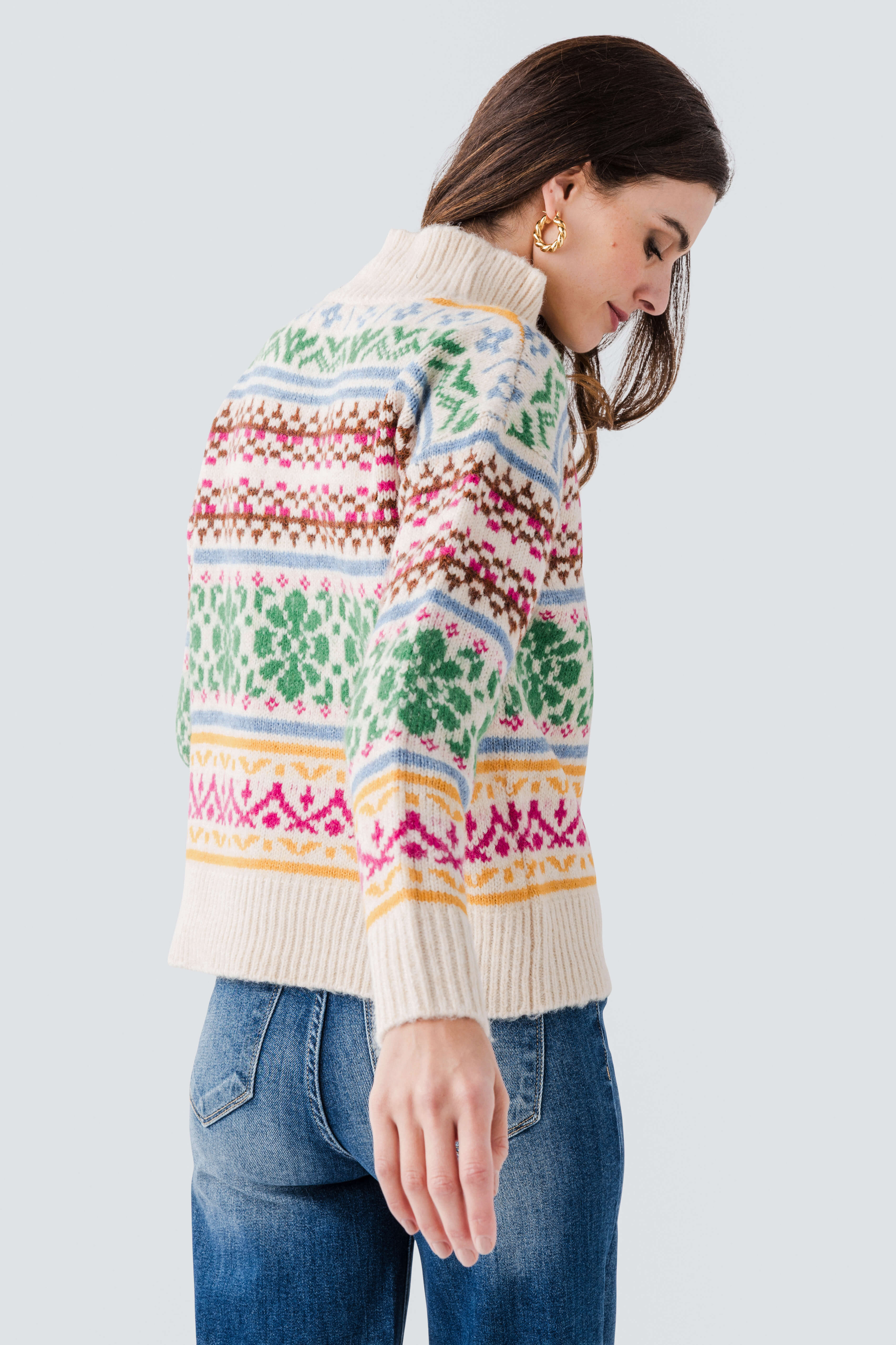 RD Style Urania Long Sleeve Troyer Neck Pullover