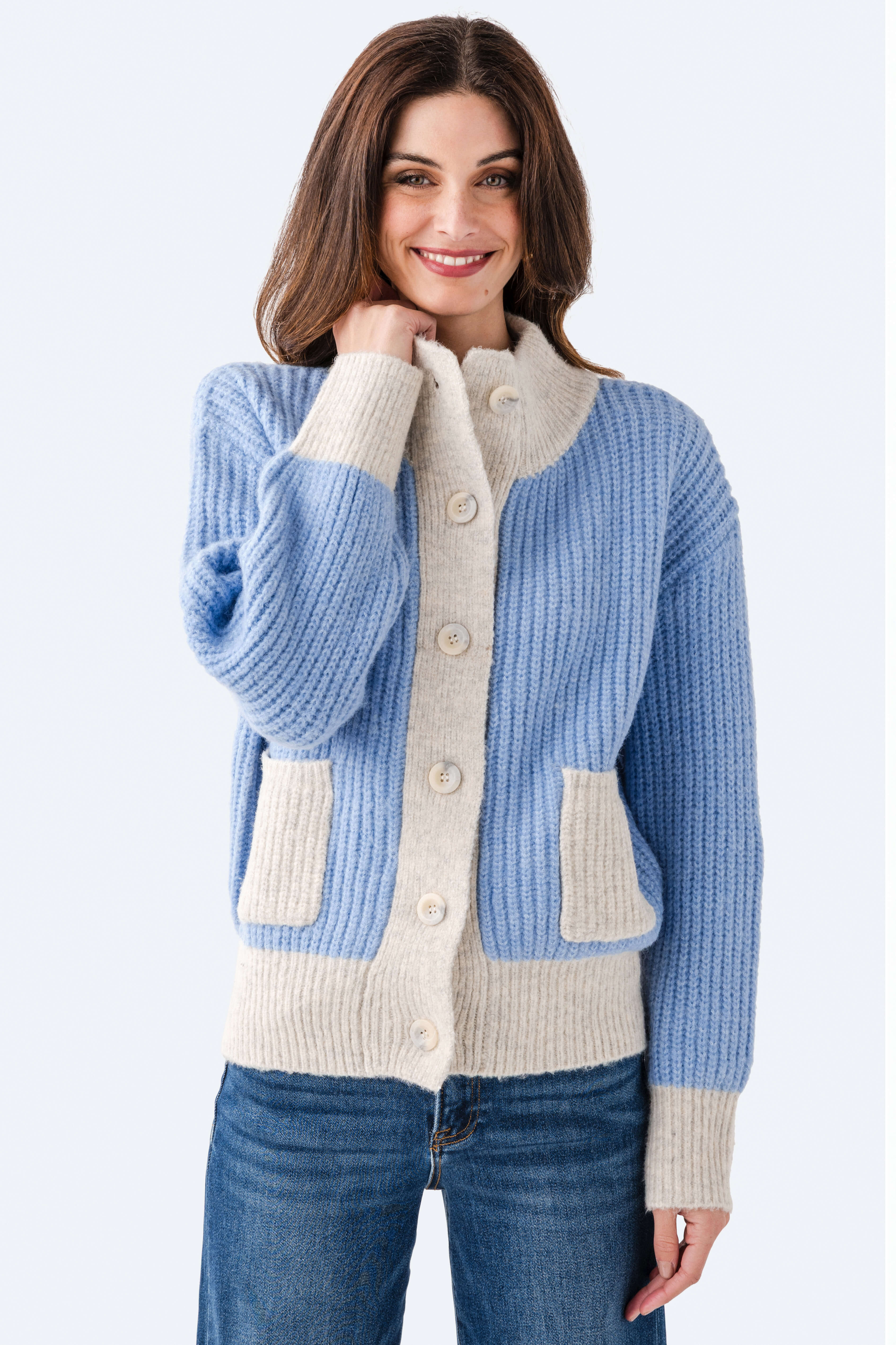 FRNCH Chenille Pocket Cardigan