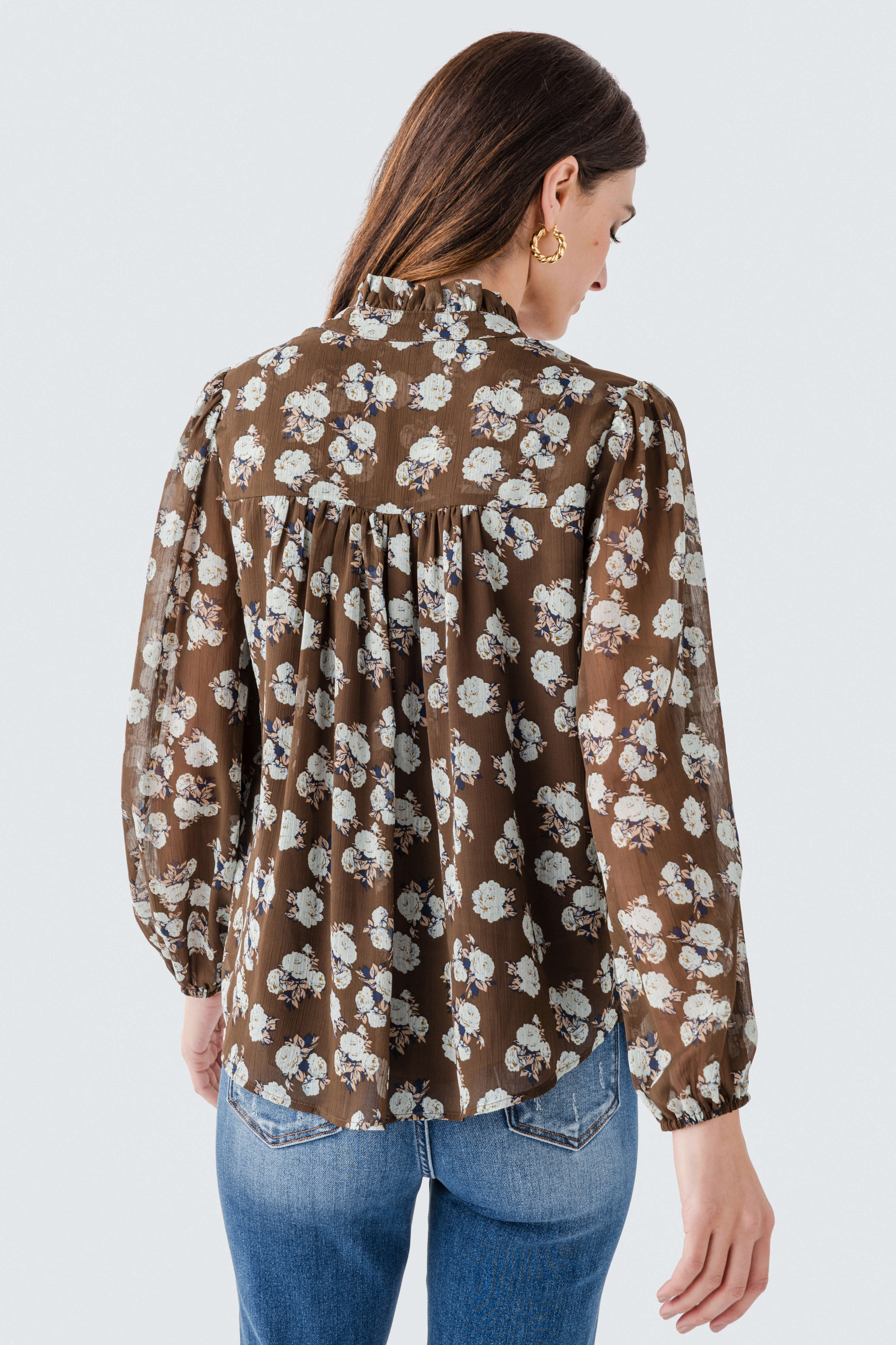 Fate Printed Button Front Top