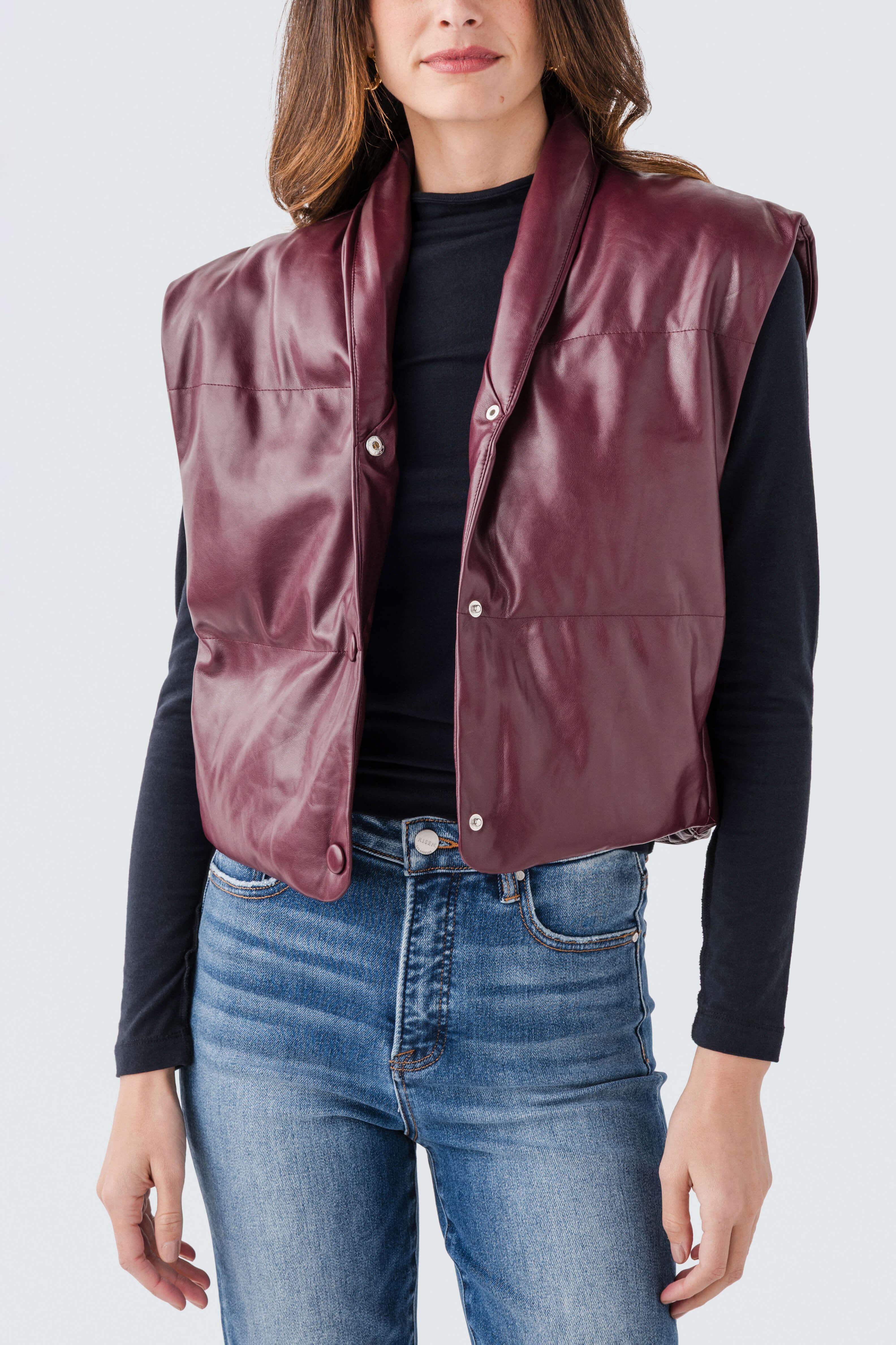 Elan Faux Leather Vest