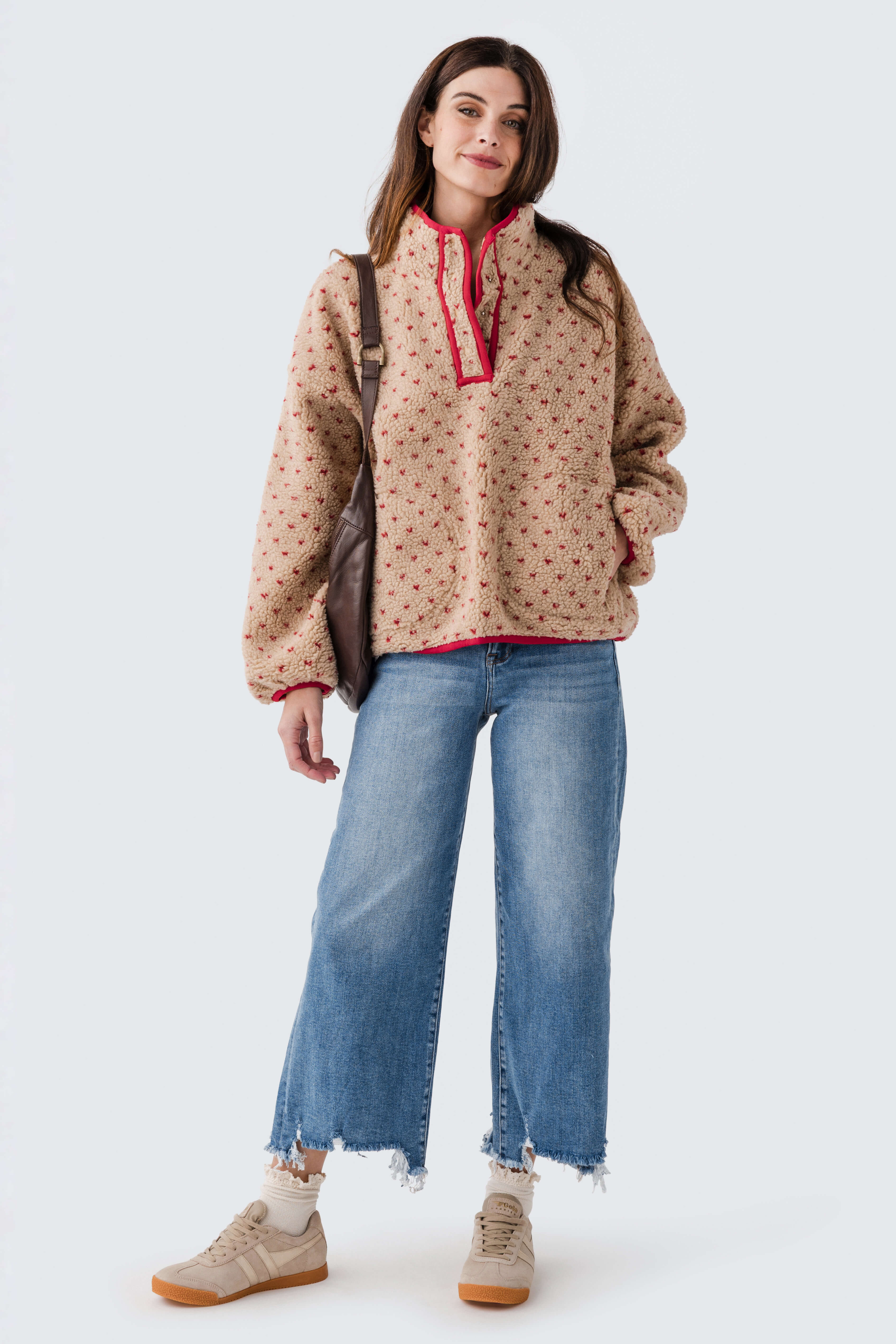 Risen Bobbie Rise Step Hem Crop Wide Leg Jeans