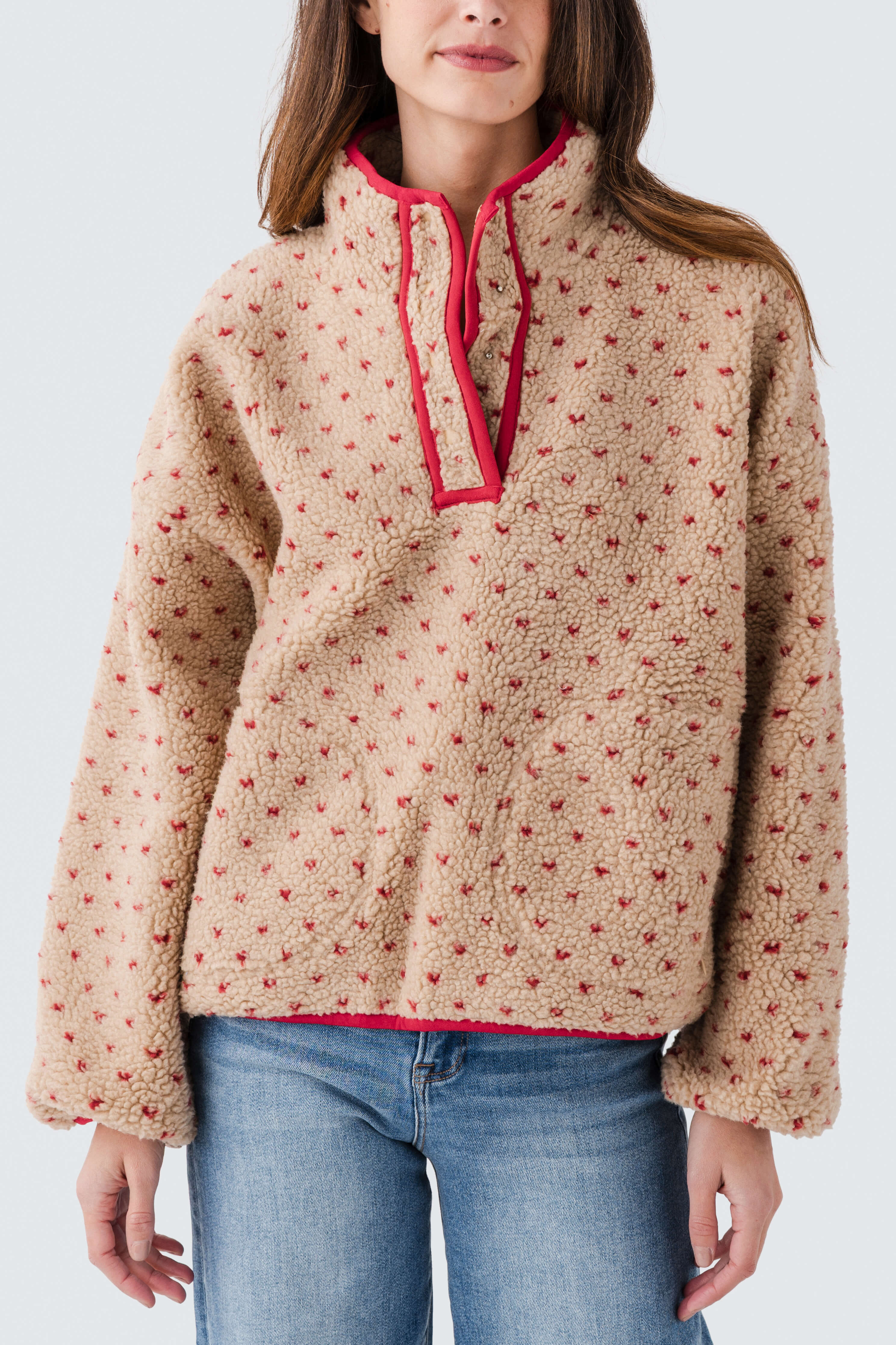 Wishlist Heart Sherpa Fleece Pullover