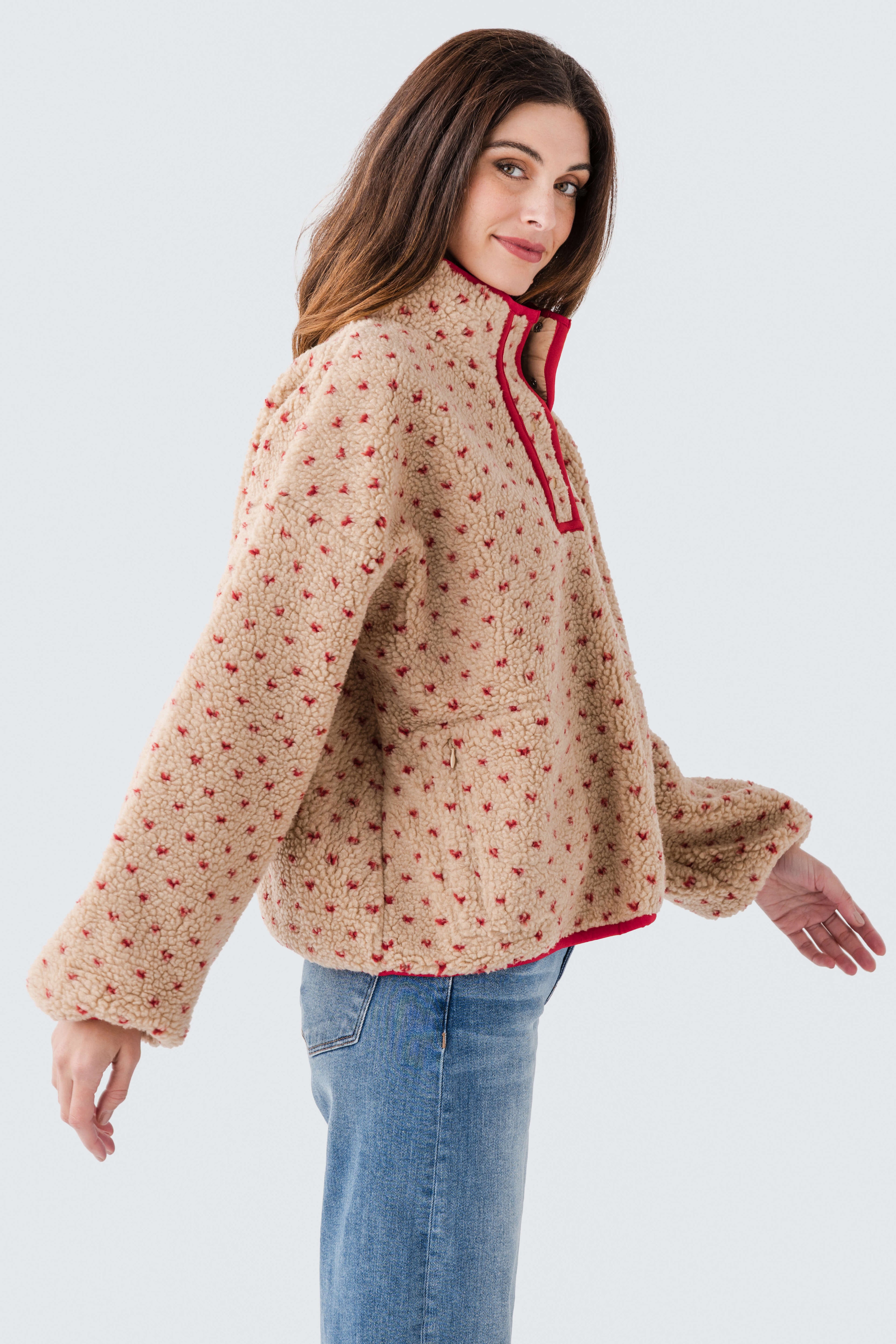 Wishlist Heart Sherpa Fleece Pullover
