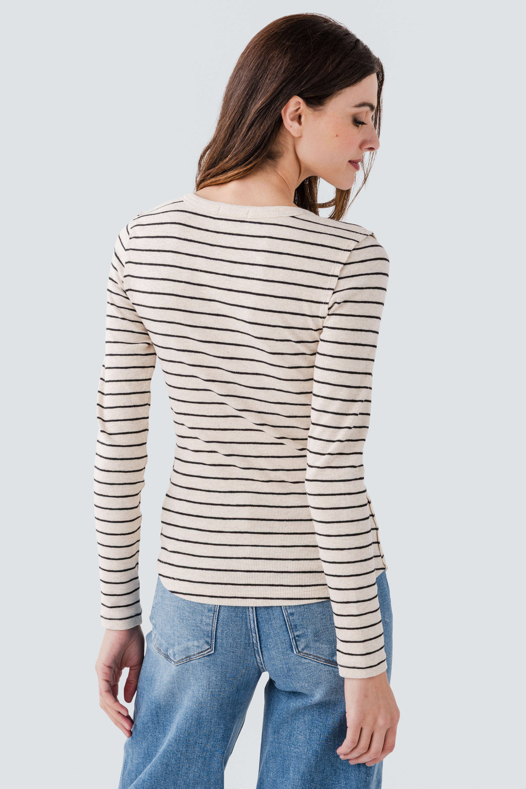 Z Supply Eve Stripe Henley Long Sleeve