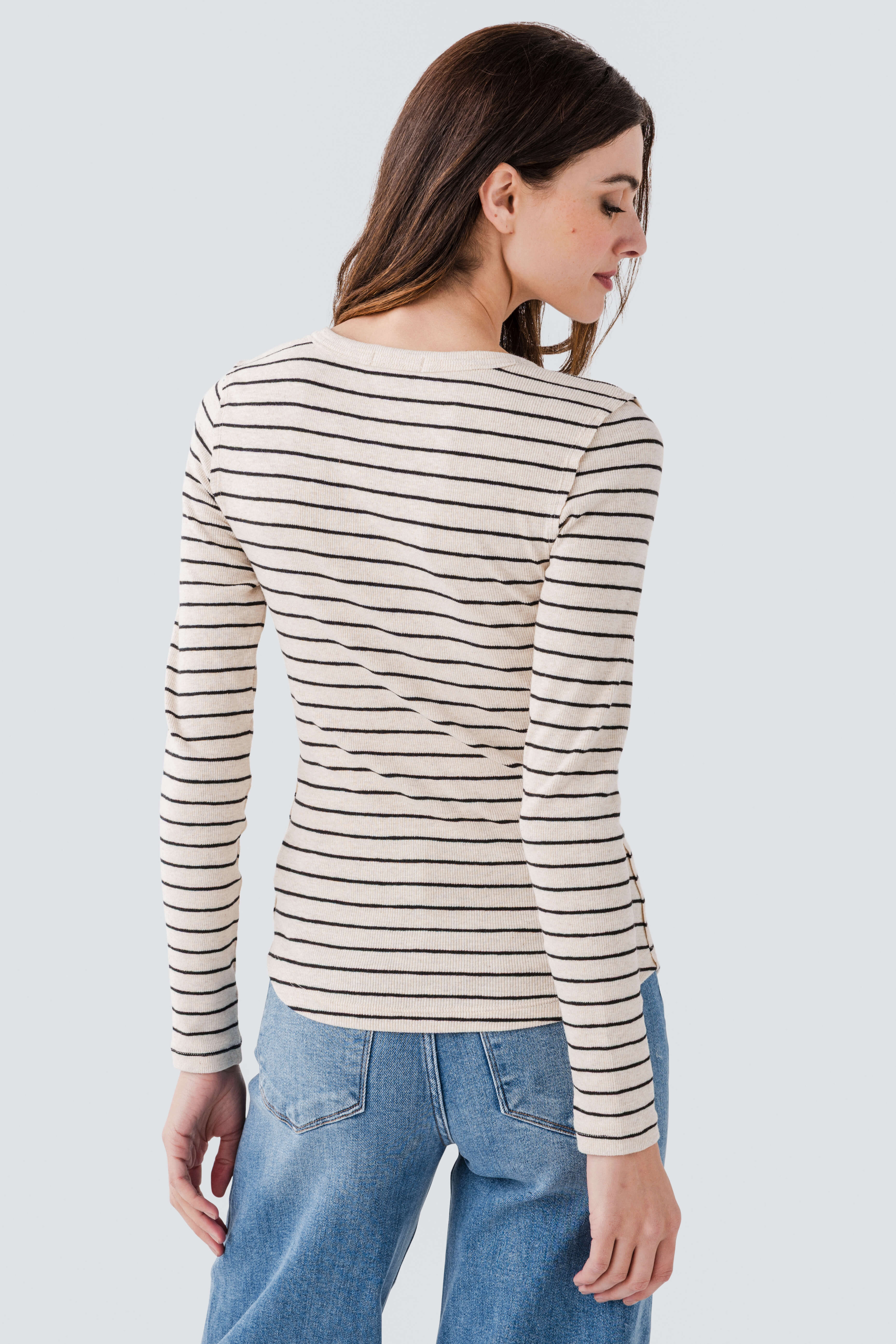 Z Supply Eve Stripe Henley Long Sleeve