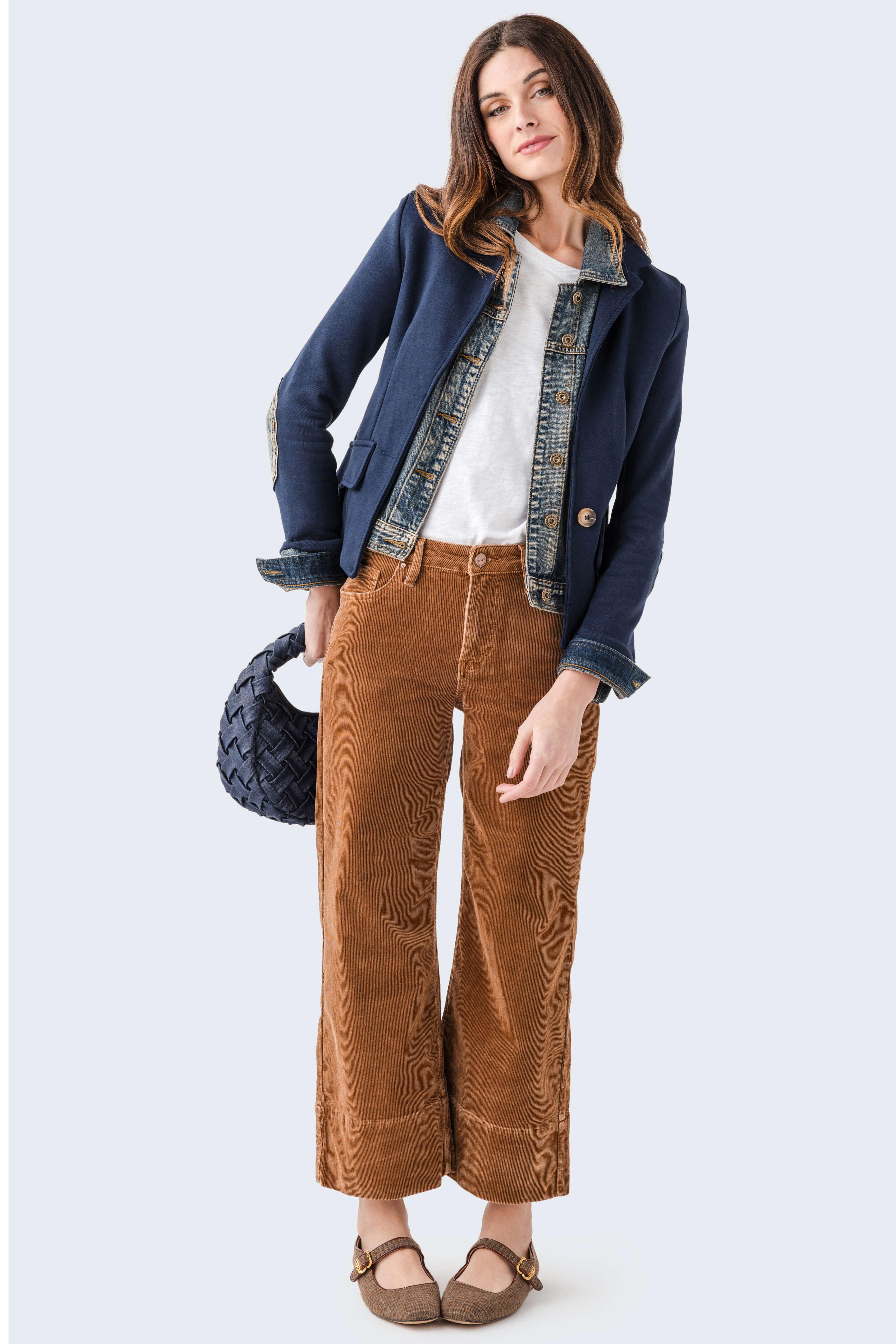 Six Fifty Mixed Media Denim Blazer