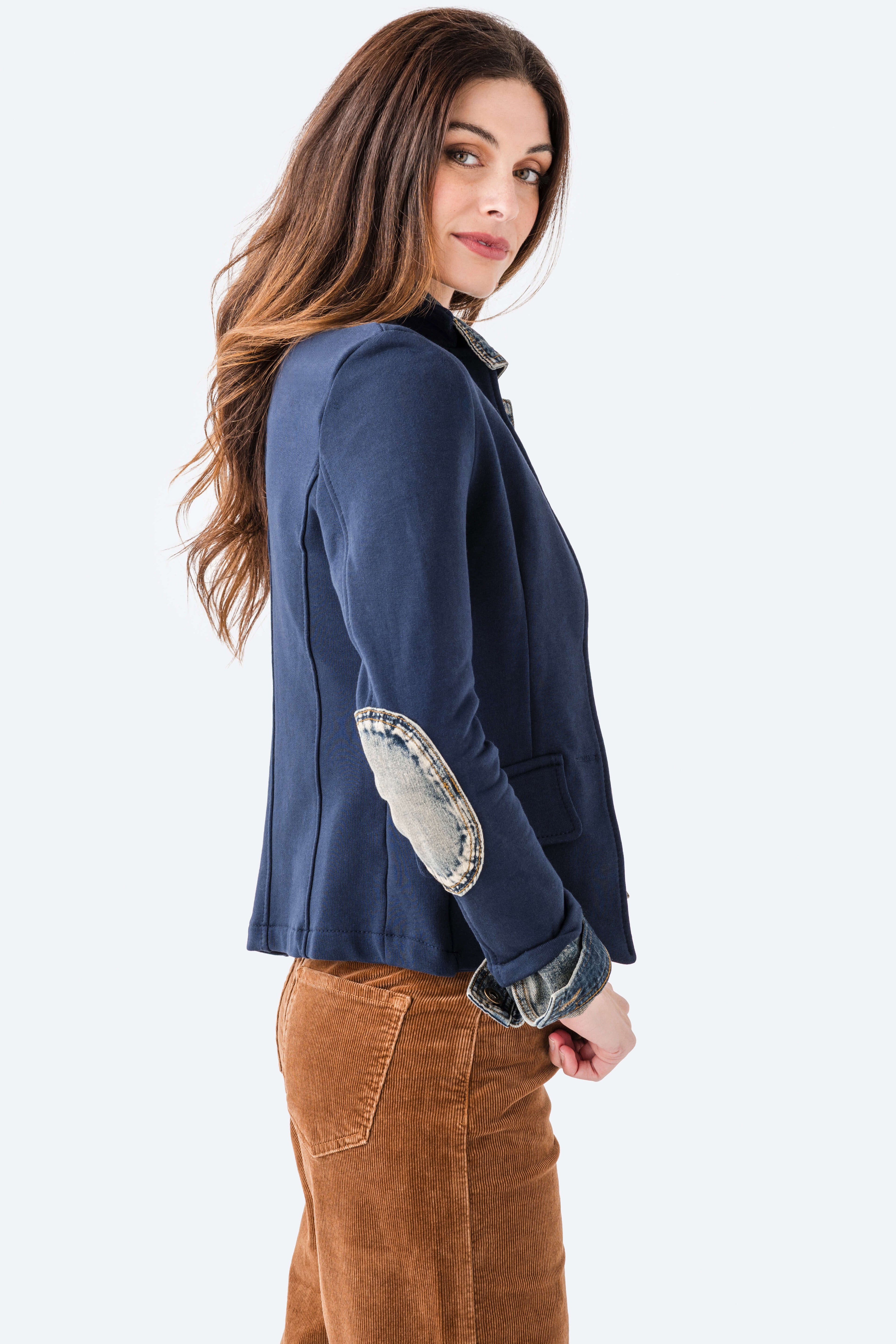 Six Fifty Mixed Media Denim Blazer