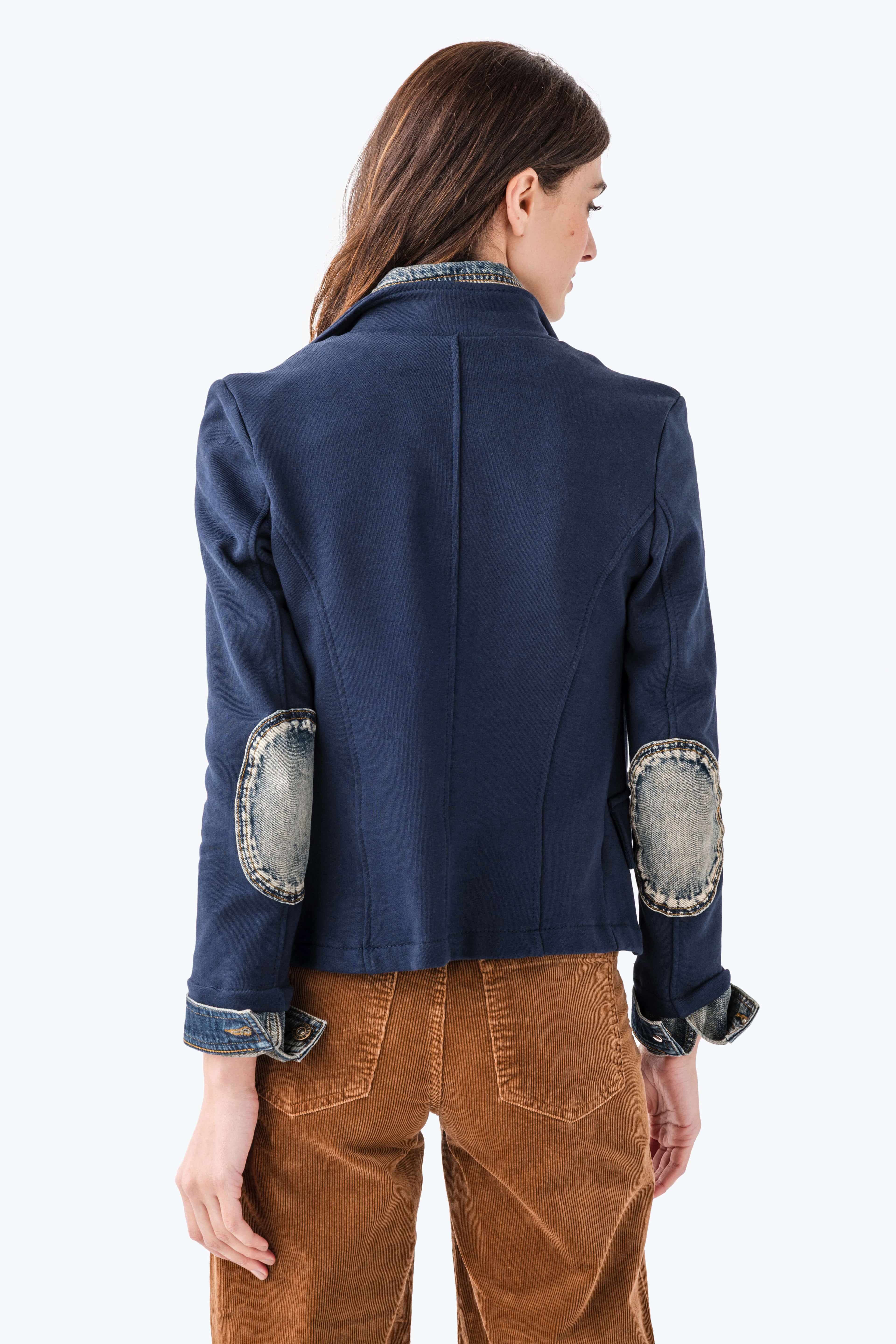 Six Fifty Mixed Media Denim Blazer