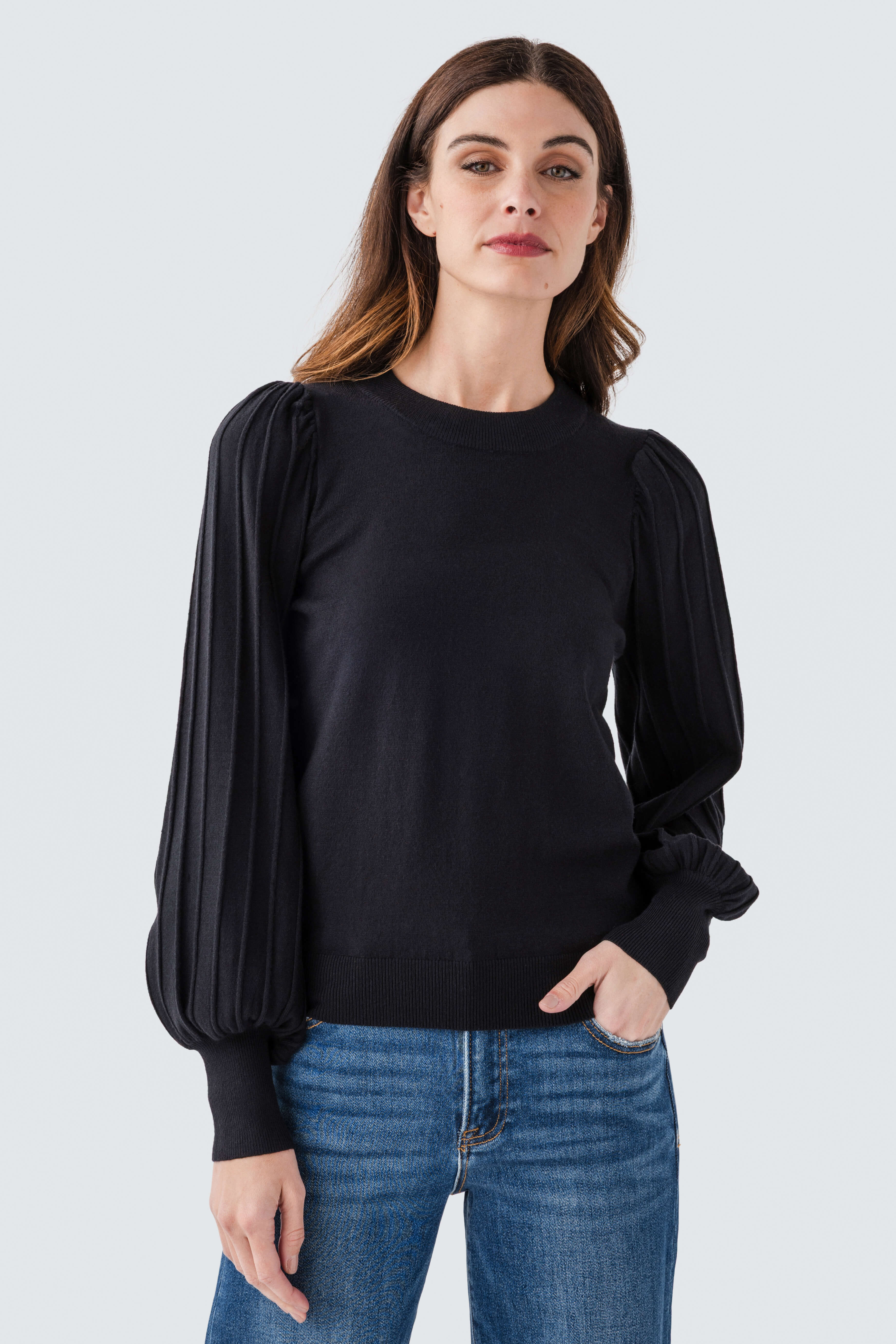 &Merci Classic Stripe Texture Pullover