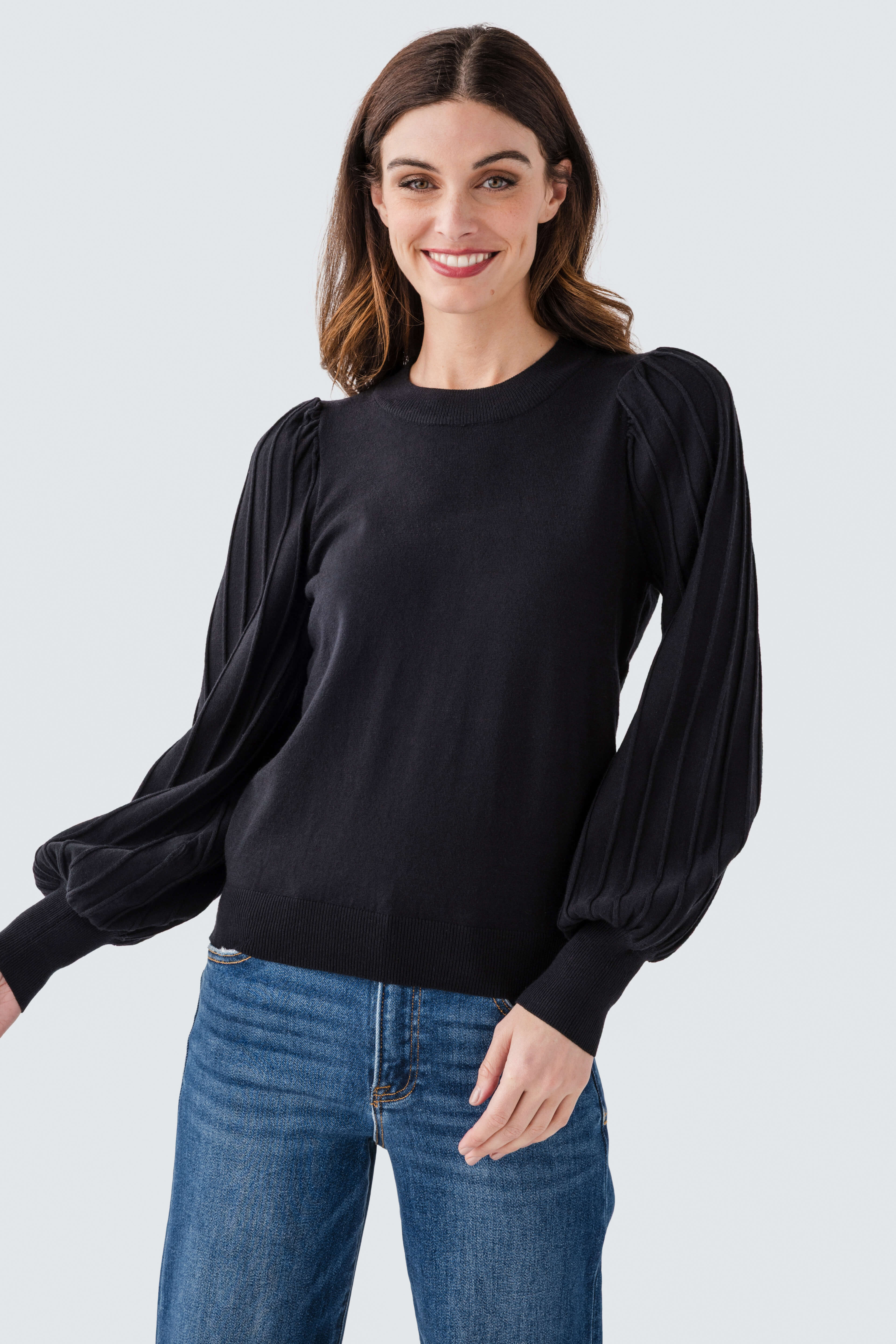 &Merci Classic Stripe Texture Pullover