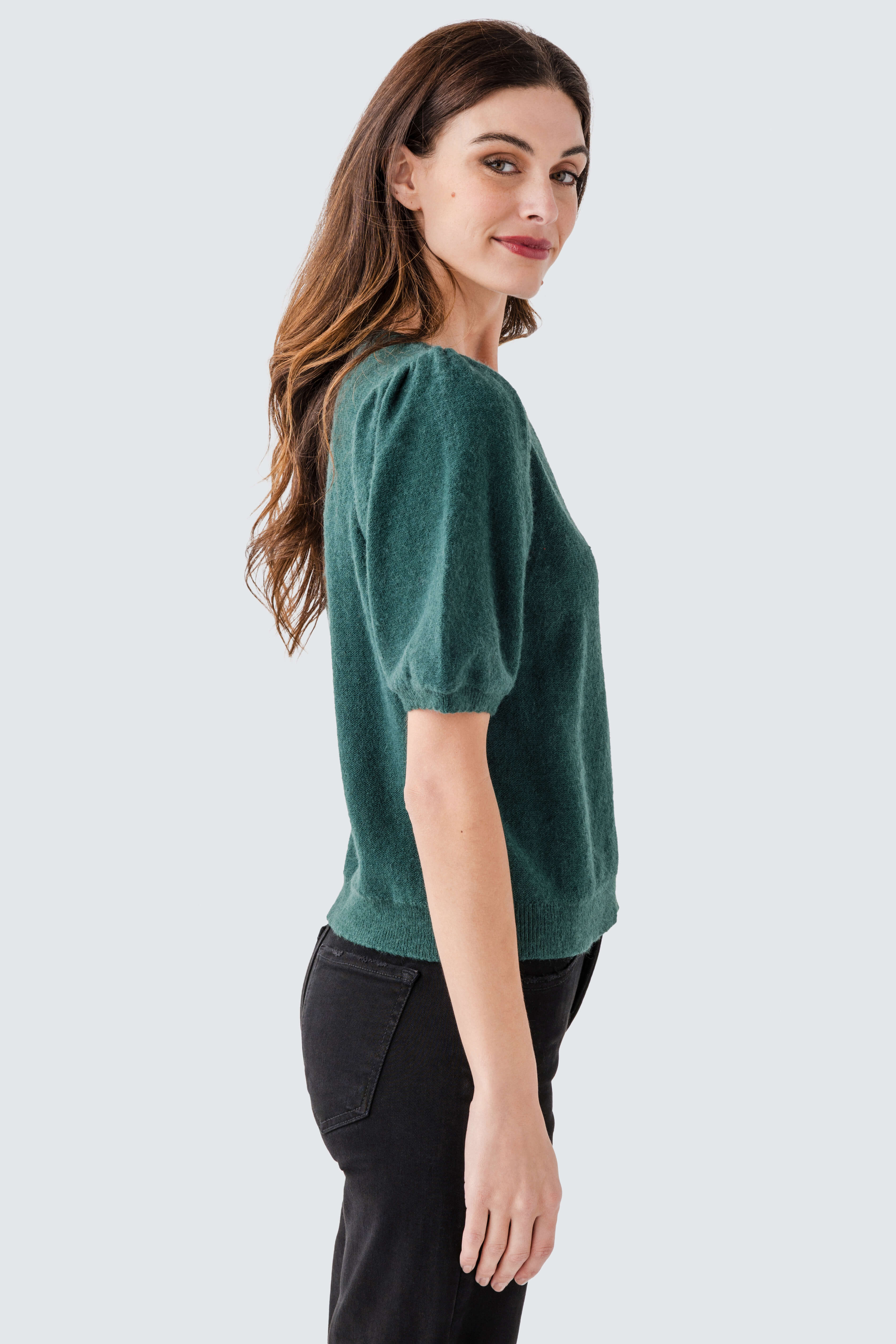 Wishlist Puff Sleeve Button-up Sweater Cardigan