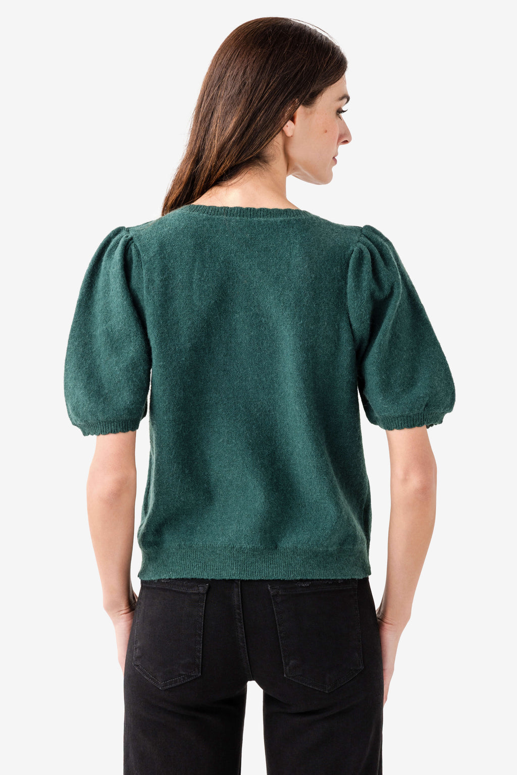 Wishlist Puff Sleeve Button-up Sweater Cardigan