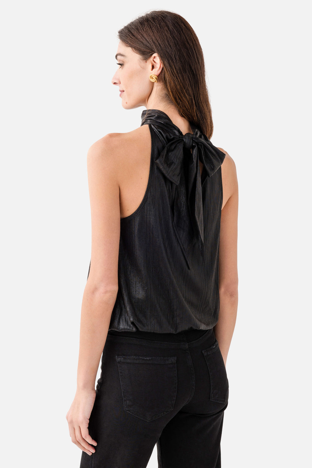 Fate Liquid Tie Neck Halter Top