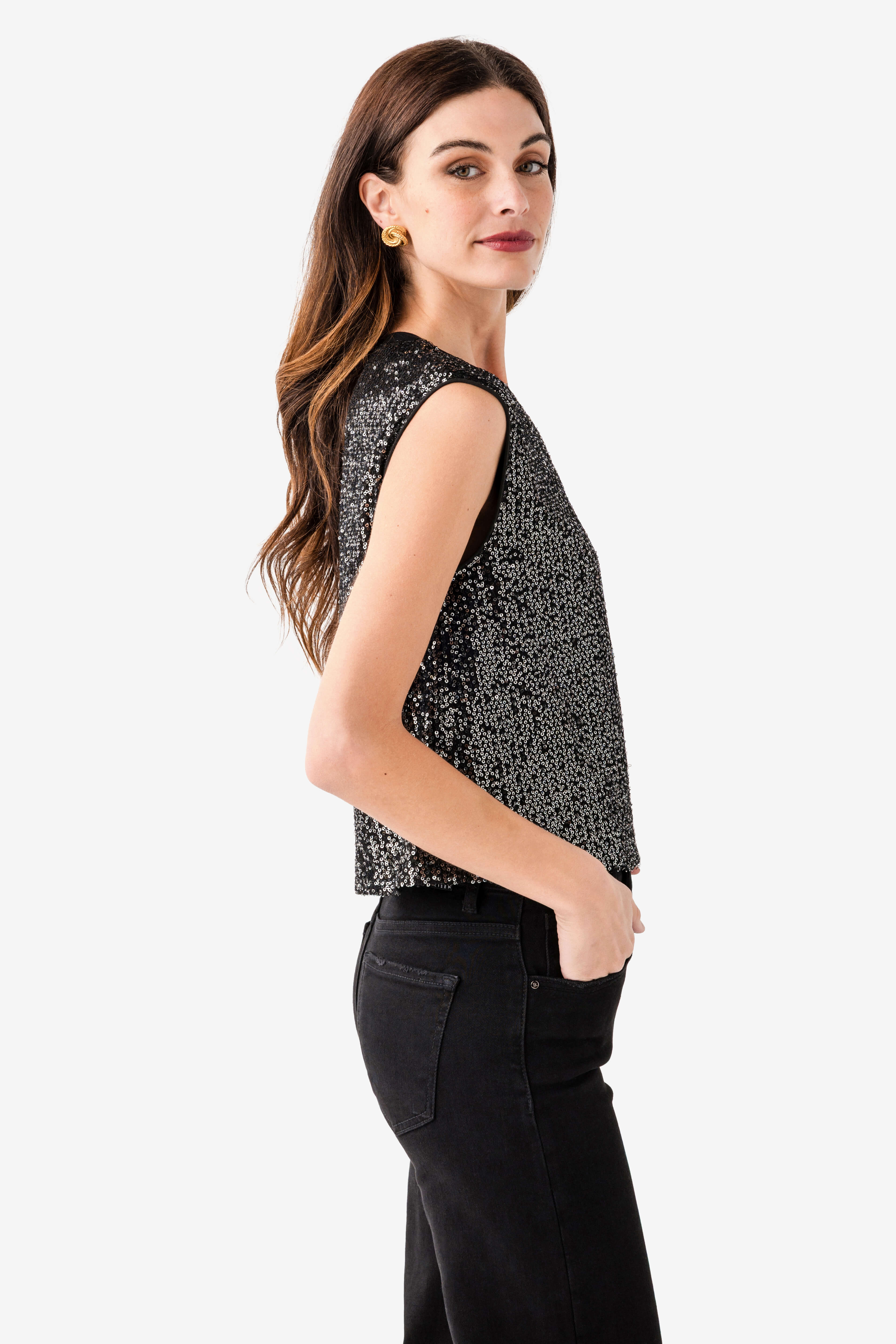 Fate Sleeveless Sequin Top