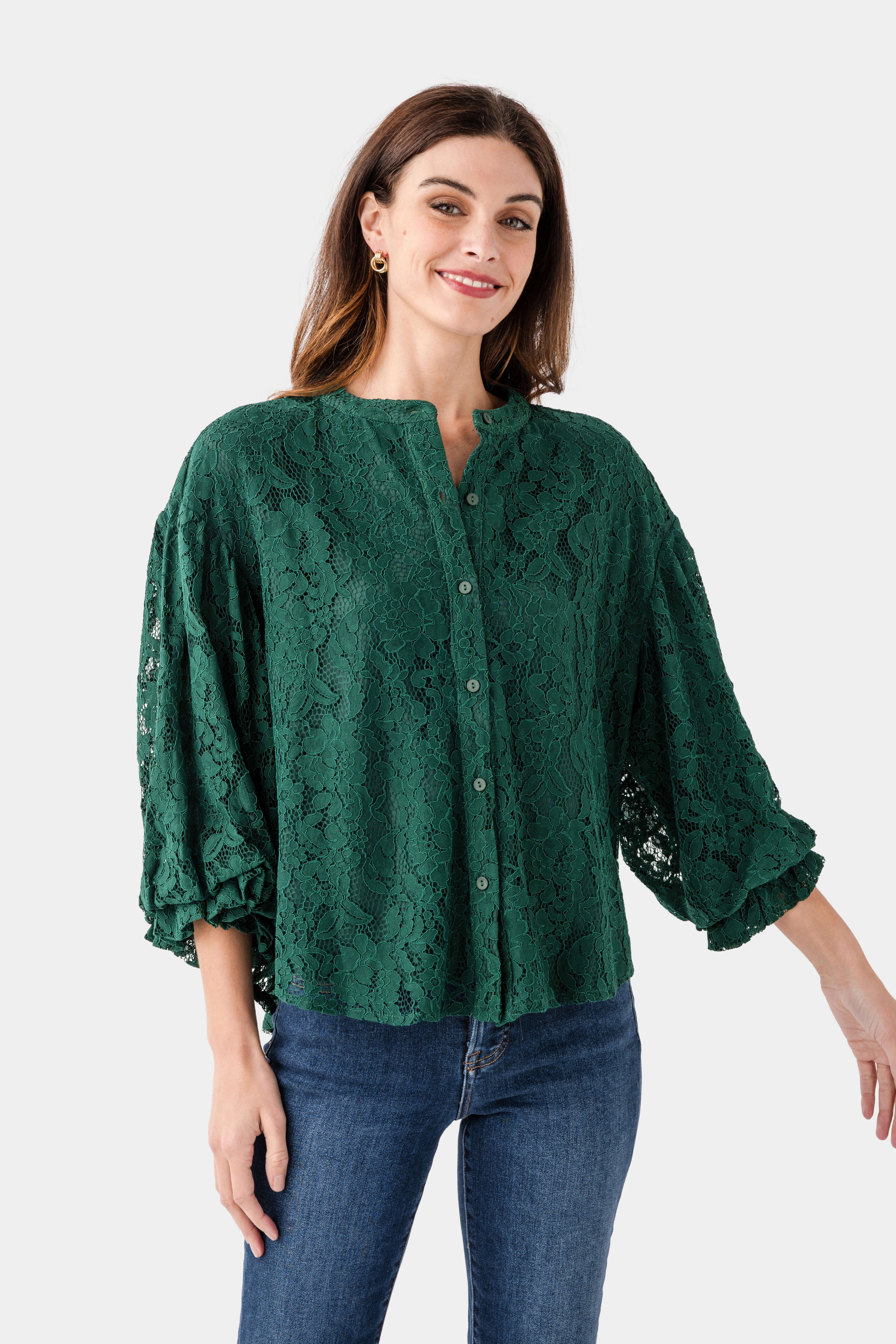 Fate Lace Bubble Sleeve Top