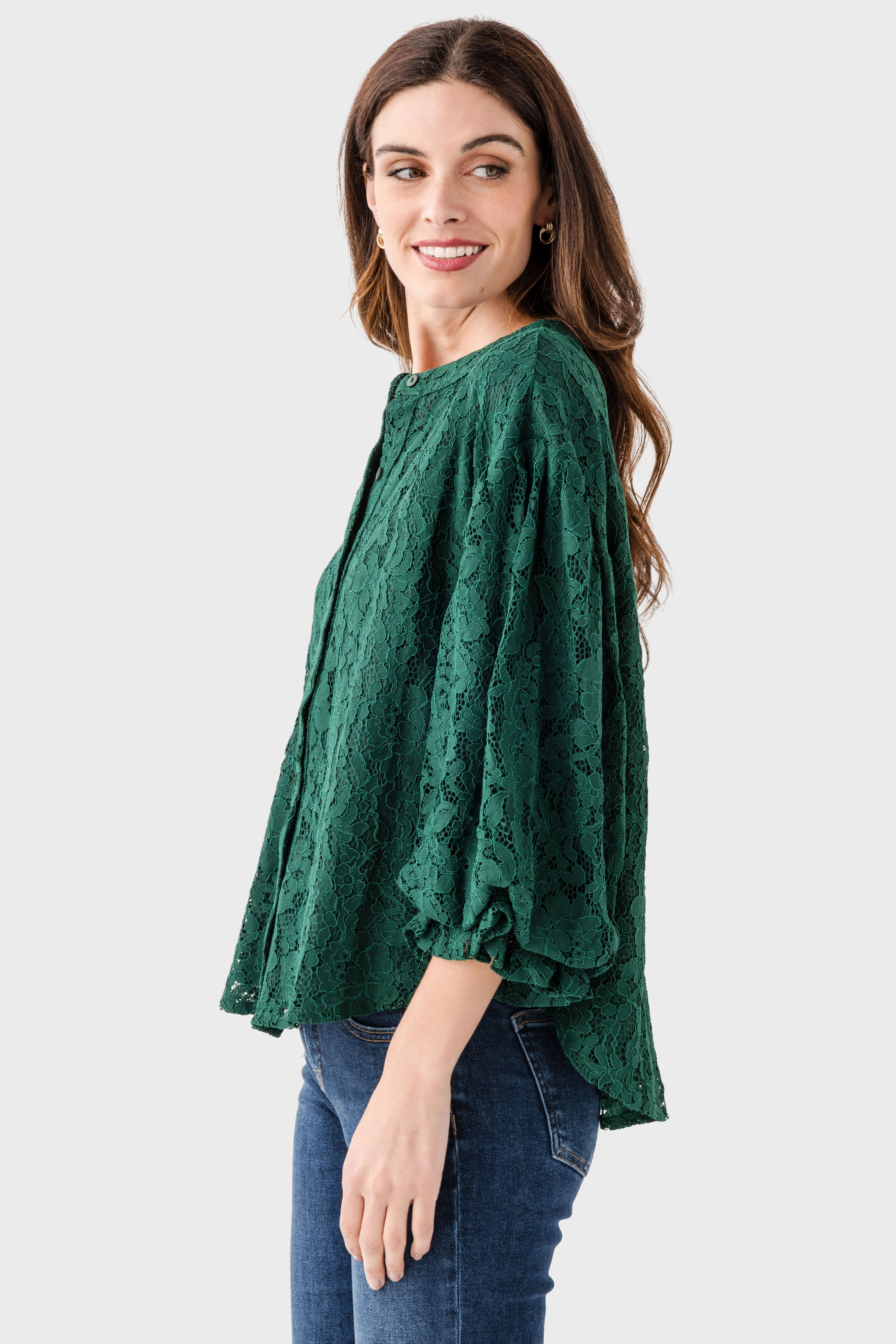Fate Lace Bubble Sleeve Top