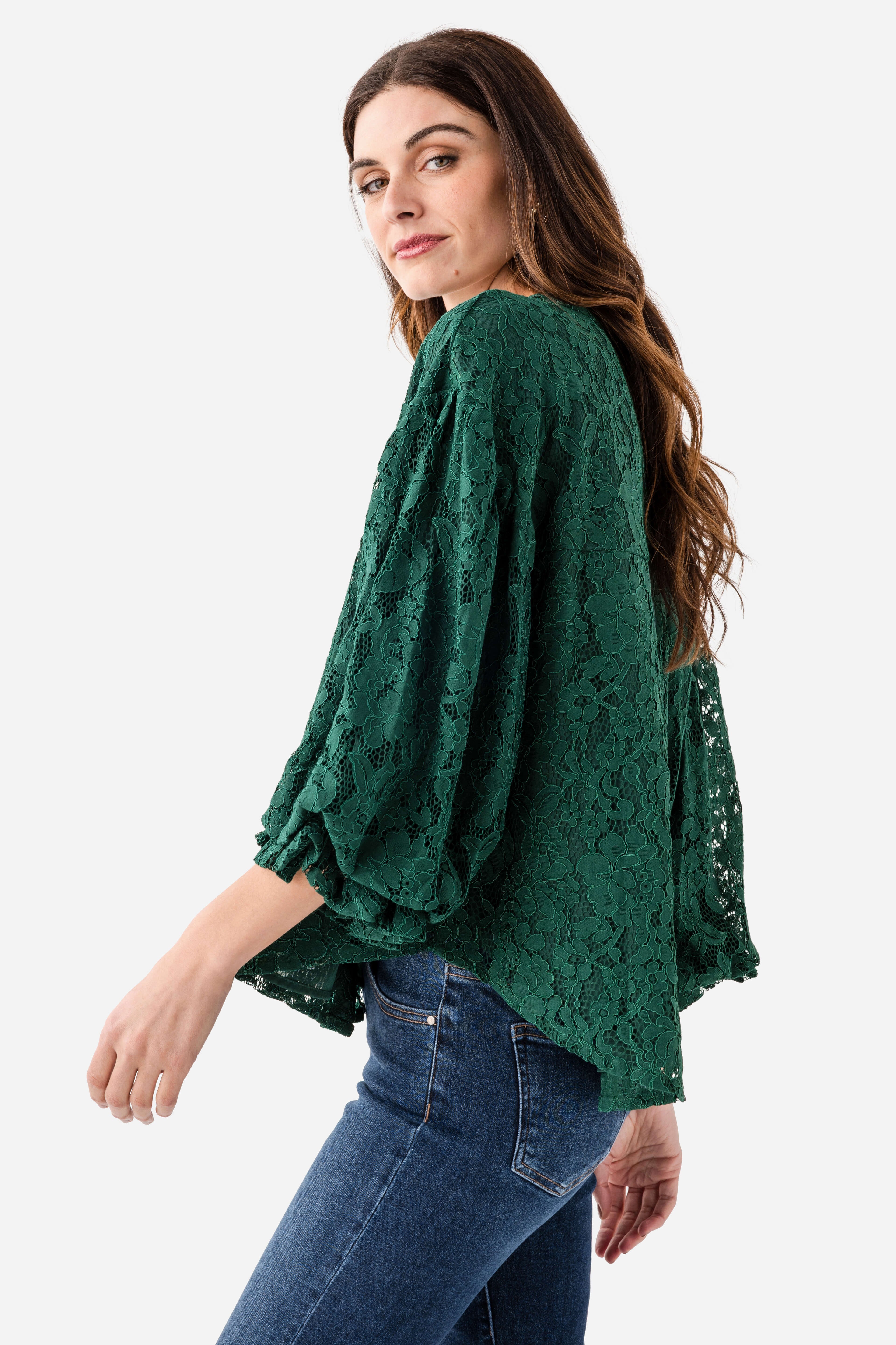 Fate Lace Bubble Sleeve Top