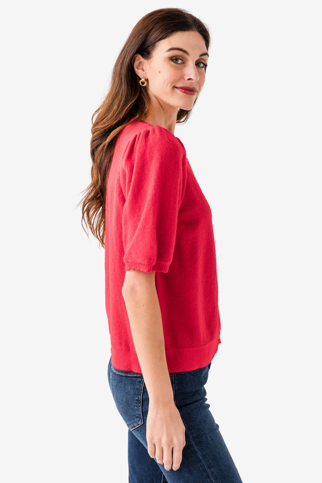 Wishlist Puff Sleeve Button-up Sweater Cardigan