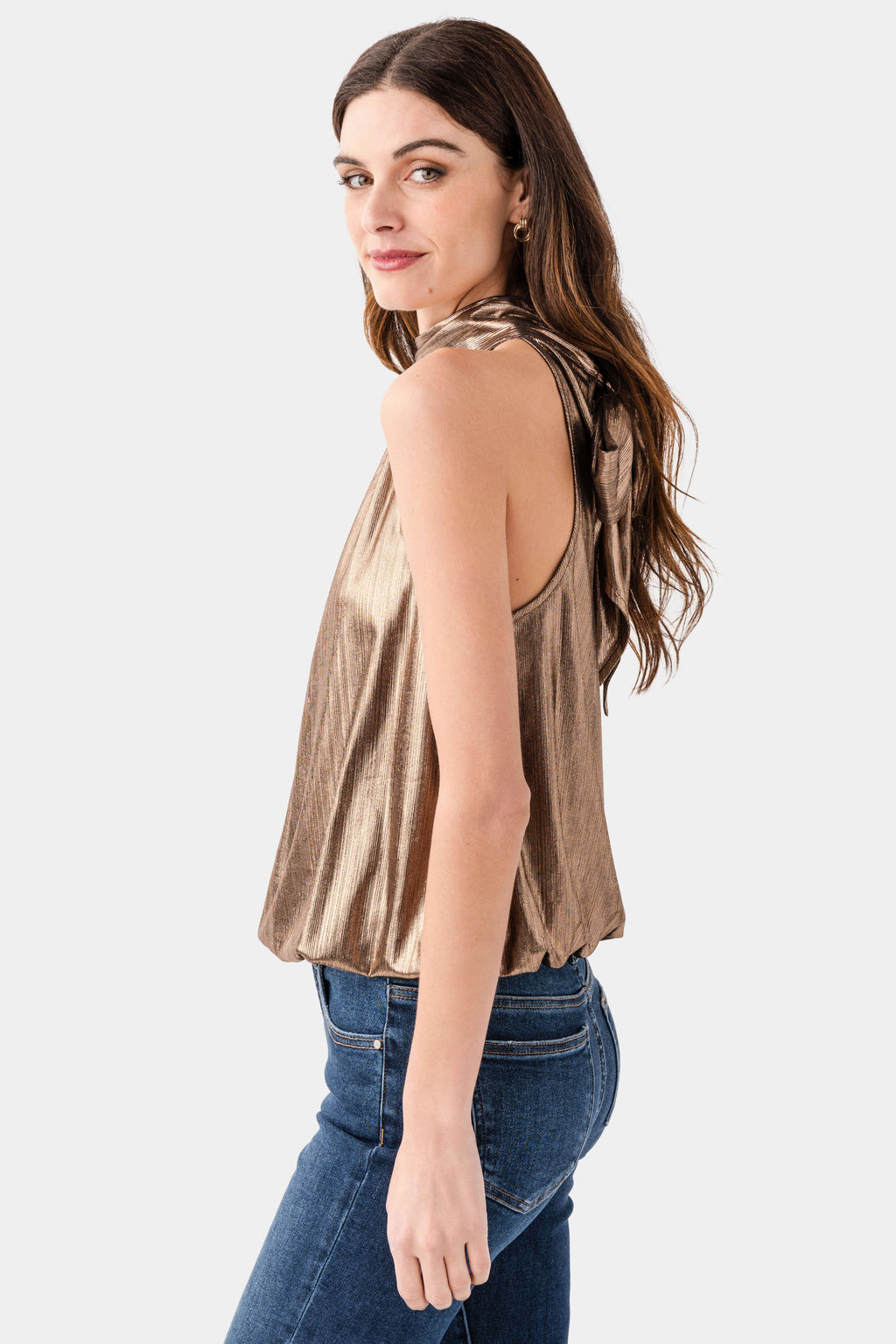 Fate Liquid Tie Neck Halter Top