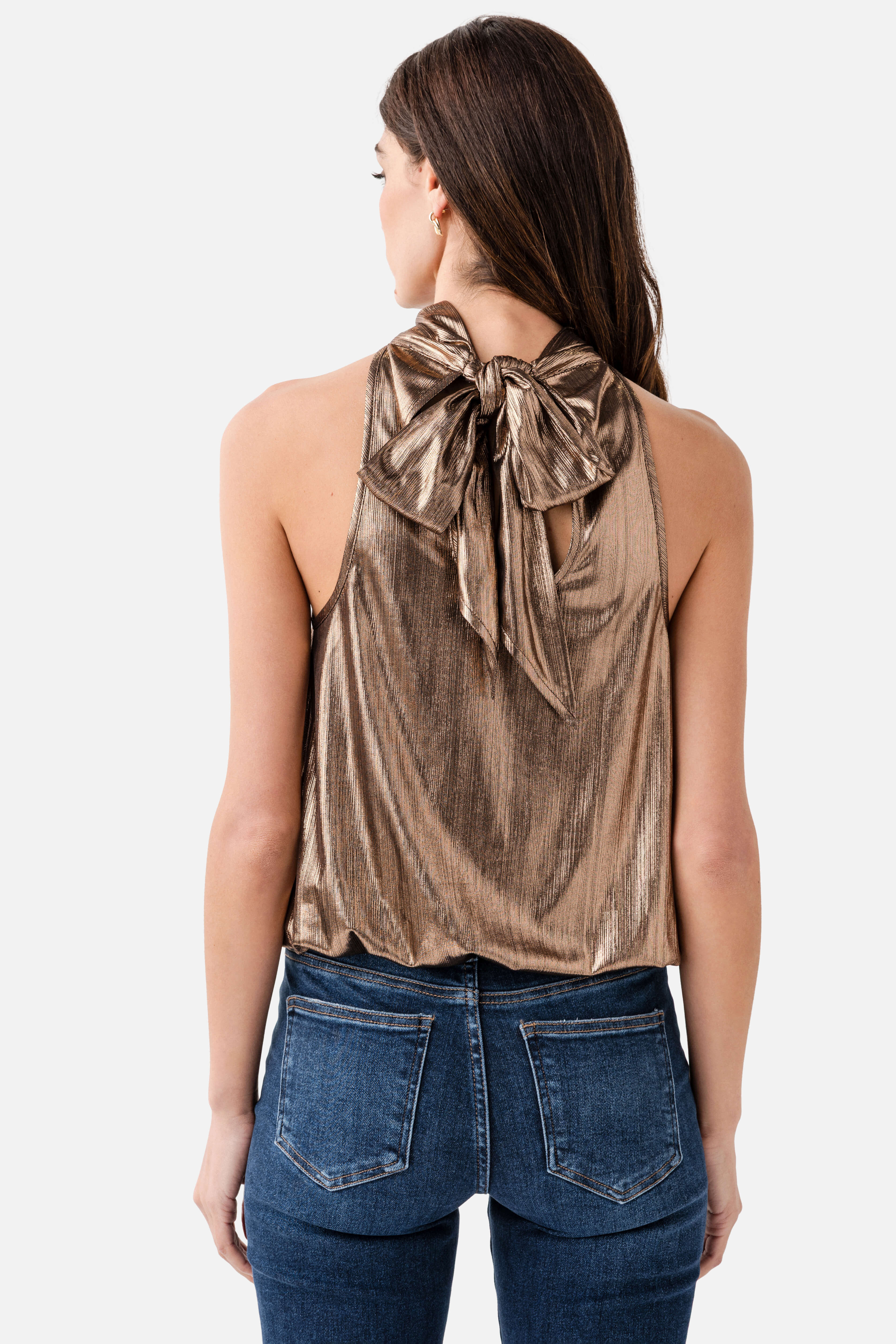 Fate Liquid Tie Neck Halter Top