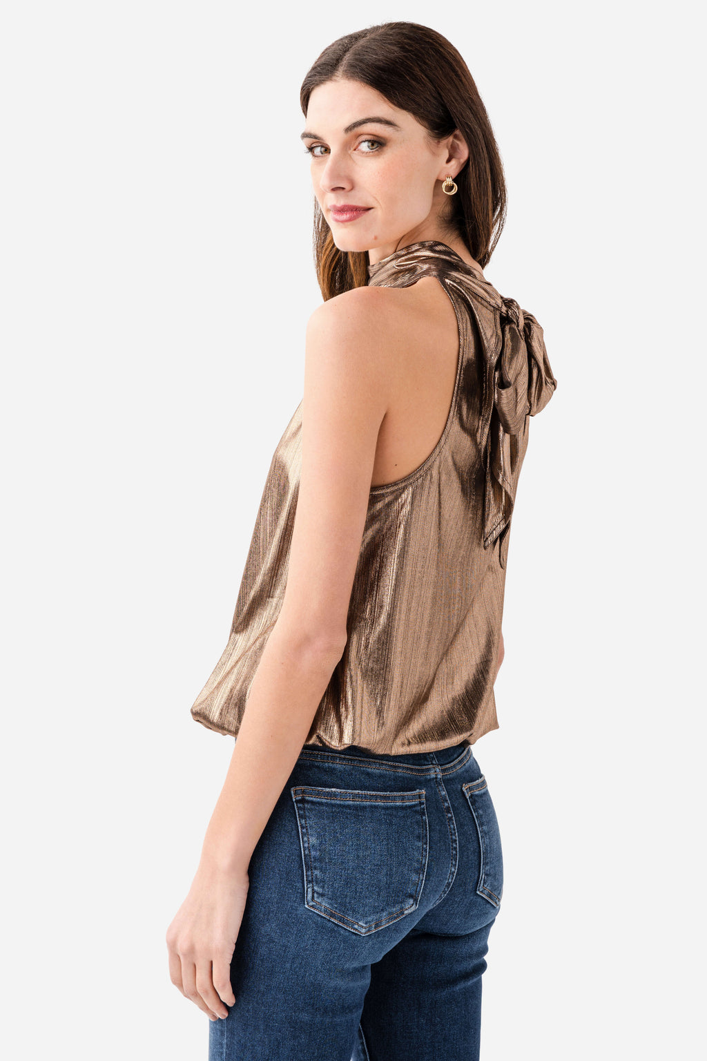 Fate Liquid Tie Neck Halter Top