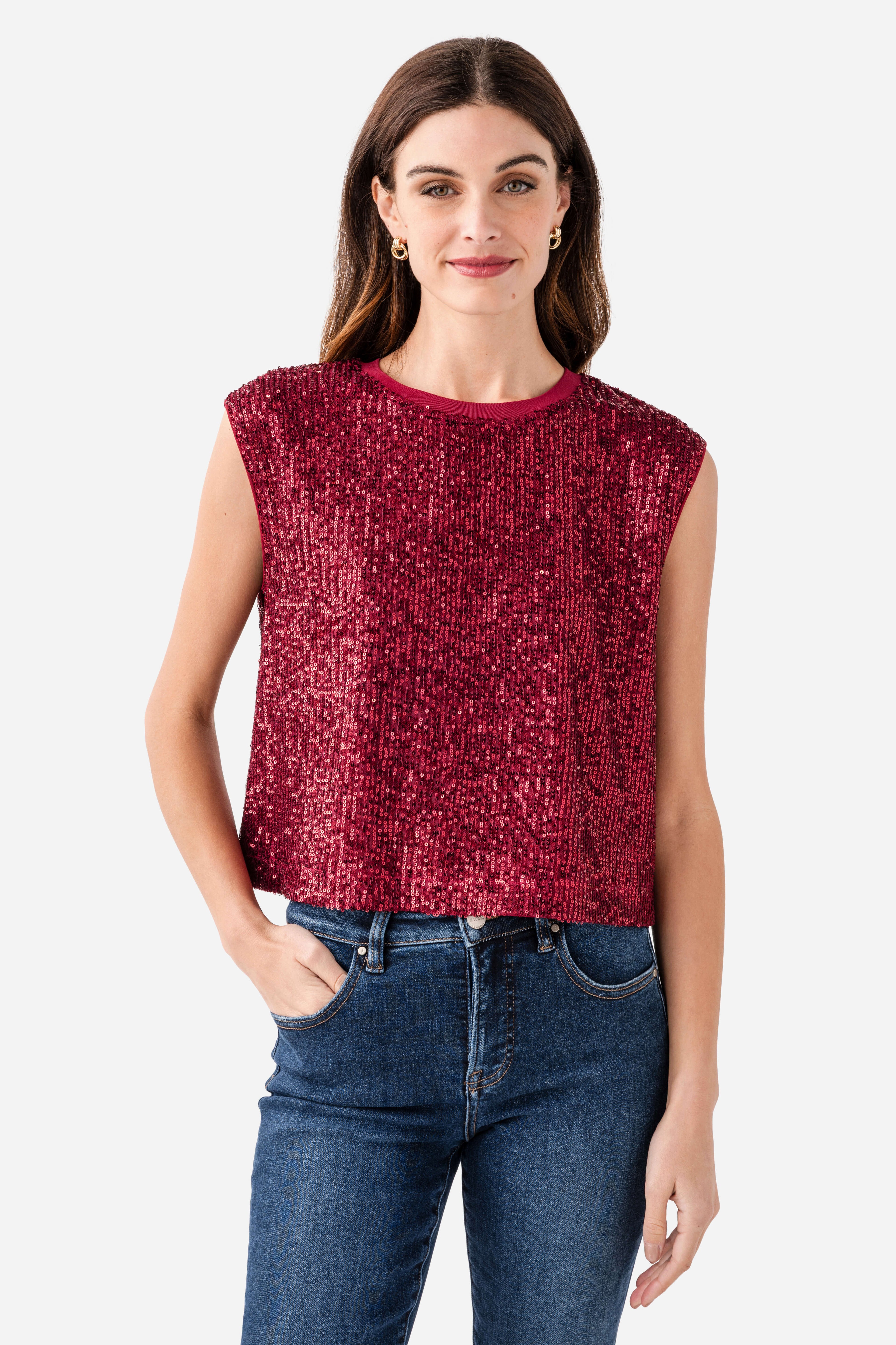 Fate Sleeveless Sequin Top