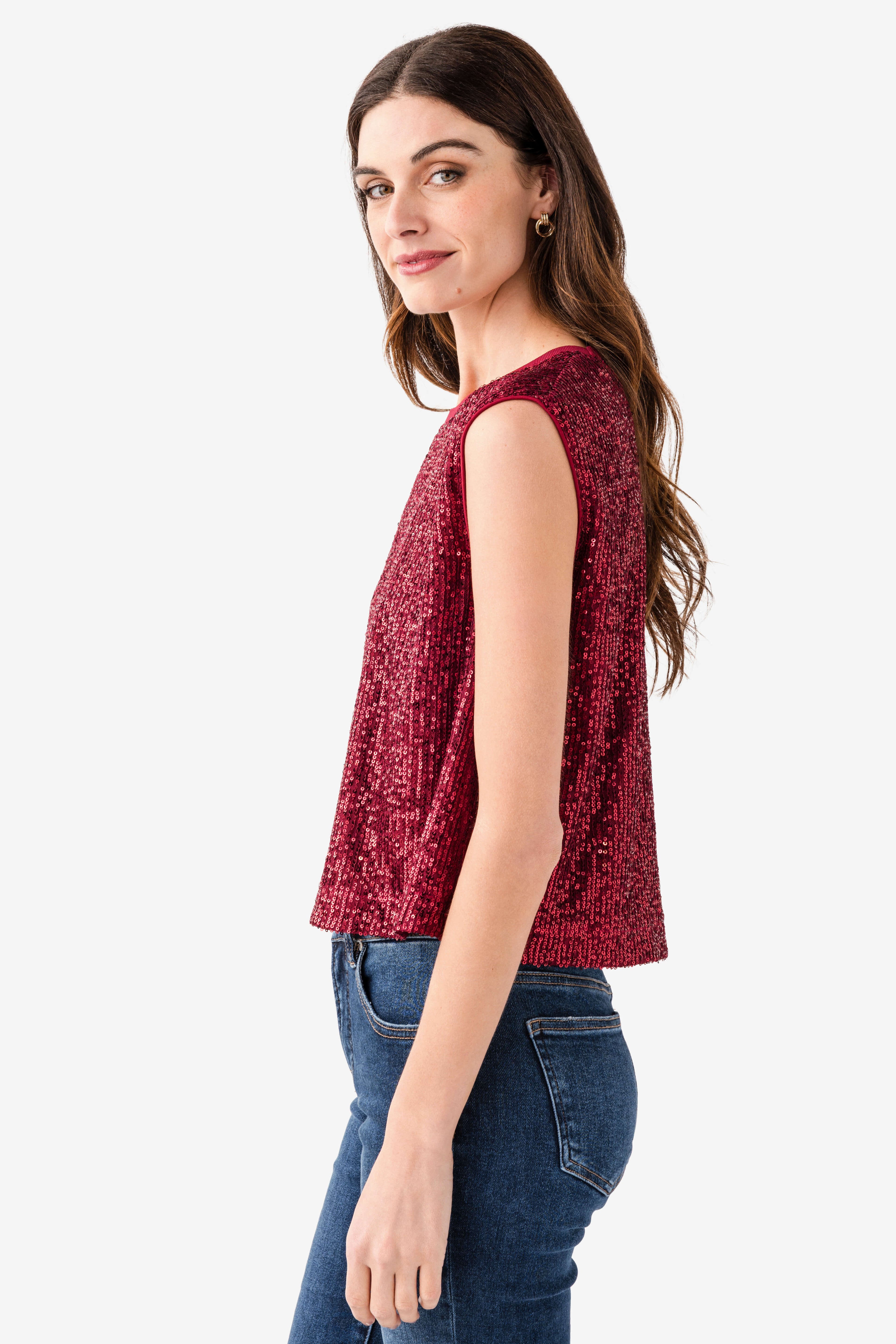 Fate Sleeveless Sequin Top