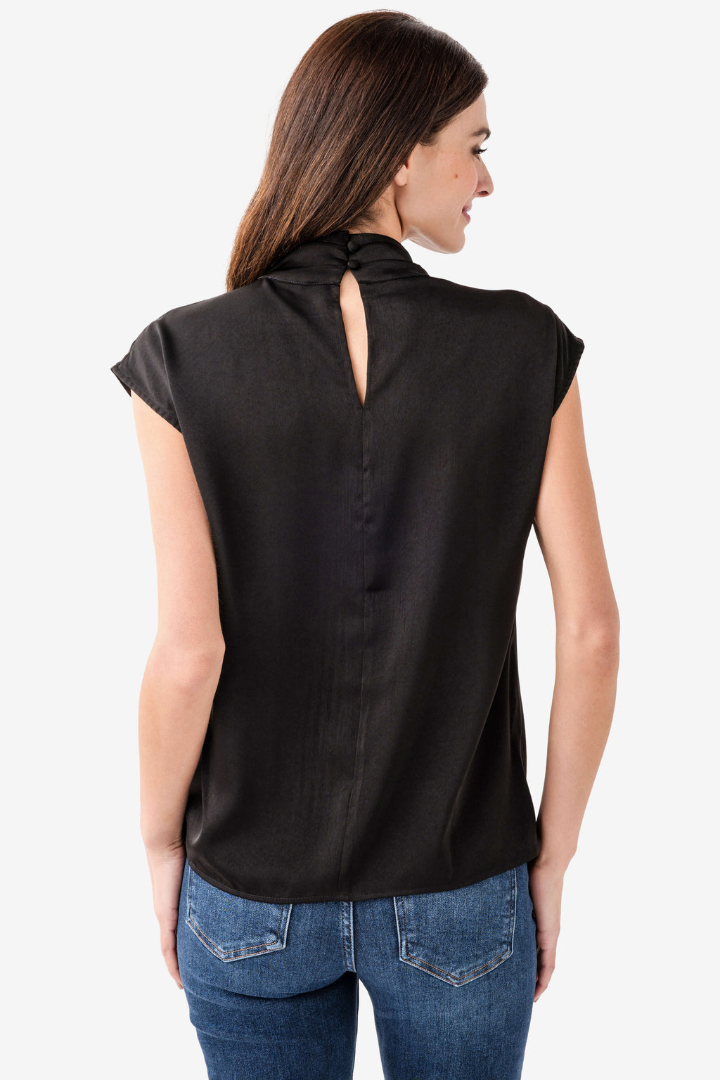 Seraphine Row Draped High Neck Top