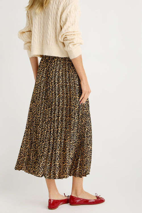 RD Style Pleated Leopard Skirt
