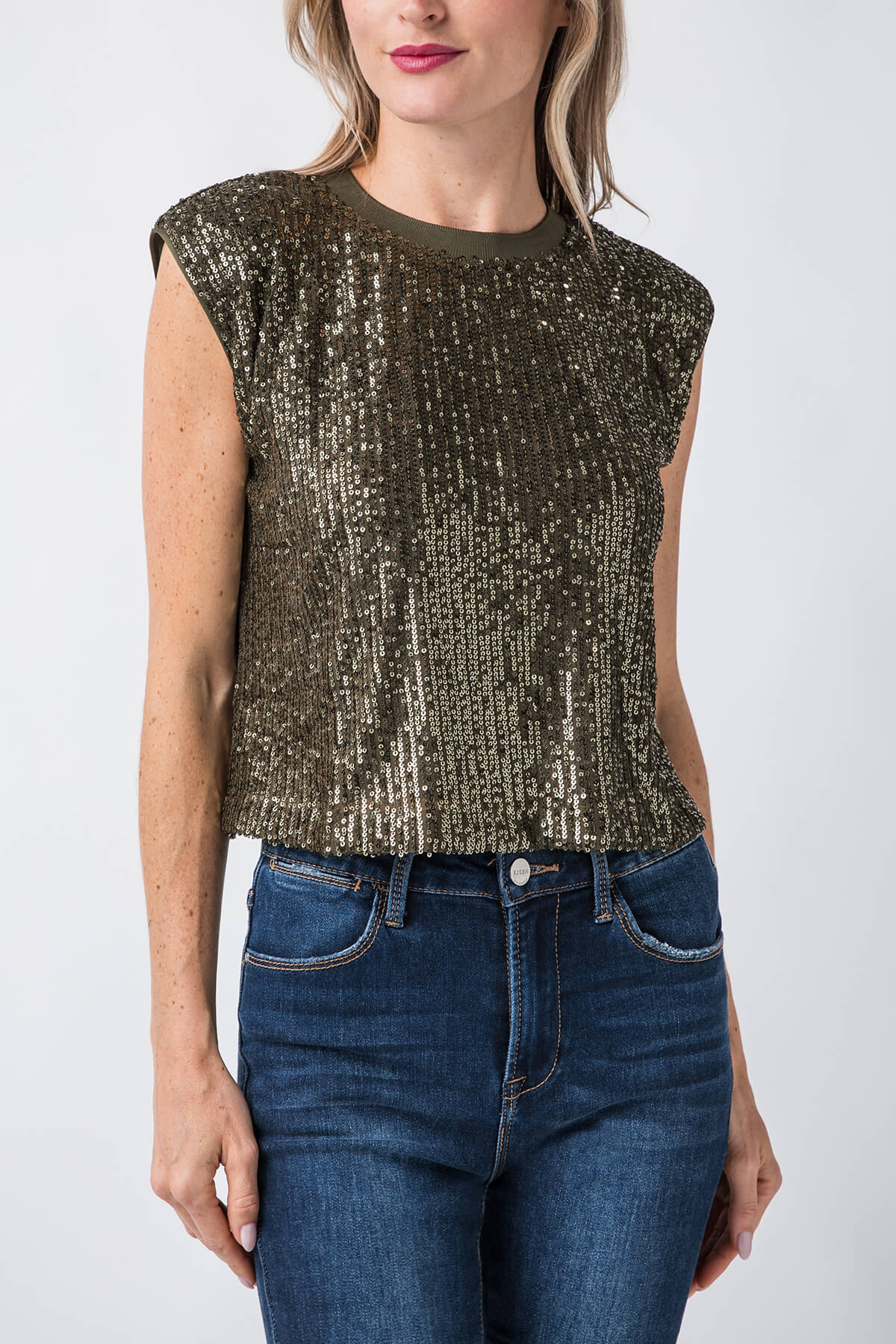 blue sequin top