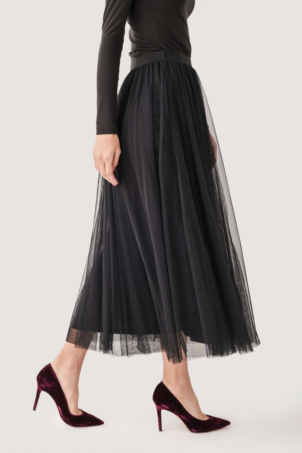 Elan Tulle Midi Skirt