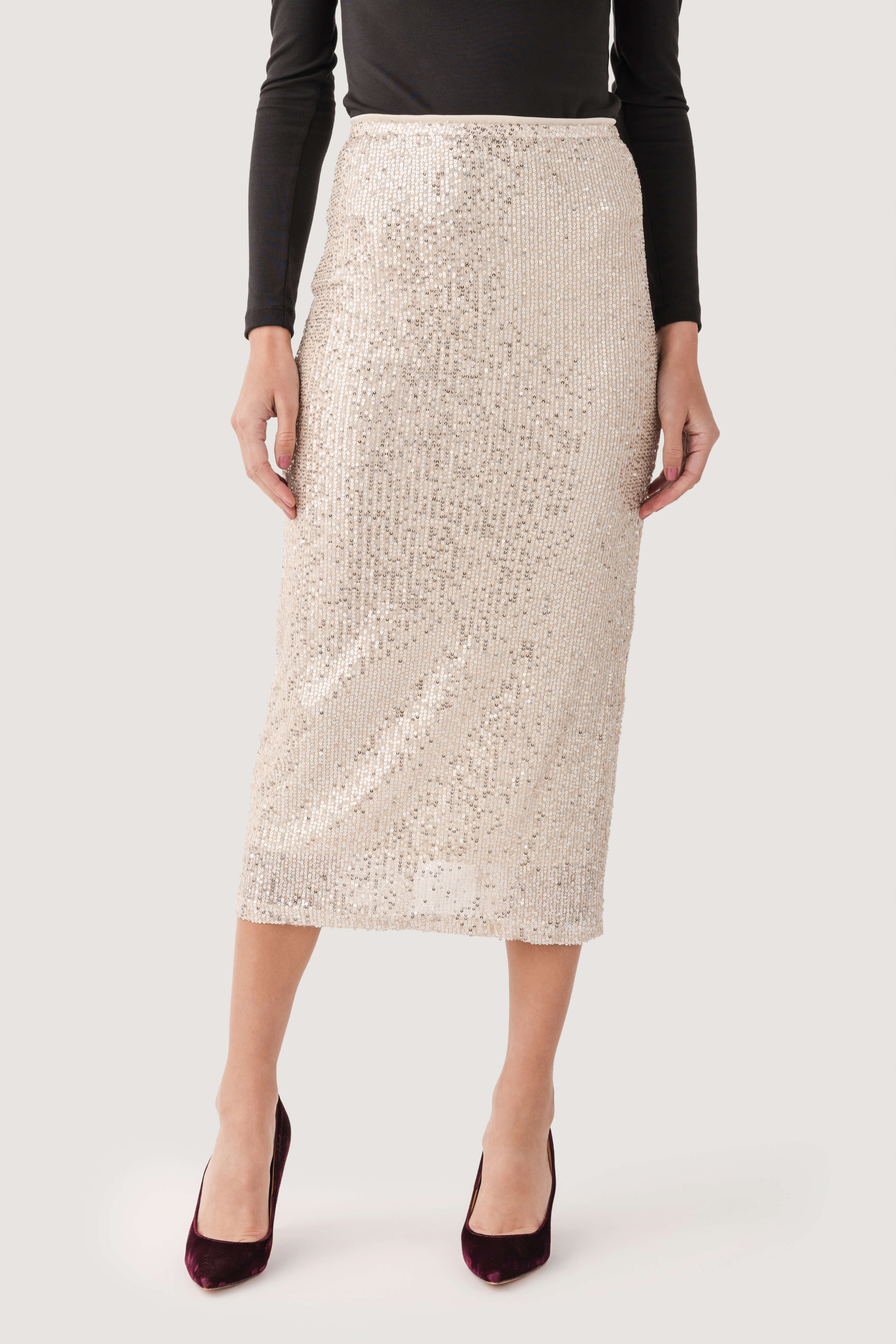 Hem & Thread Sequin Maxi Skirt