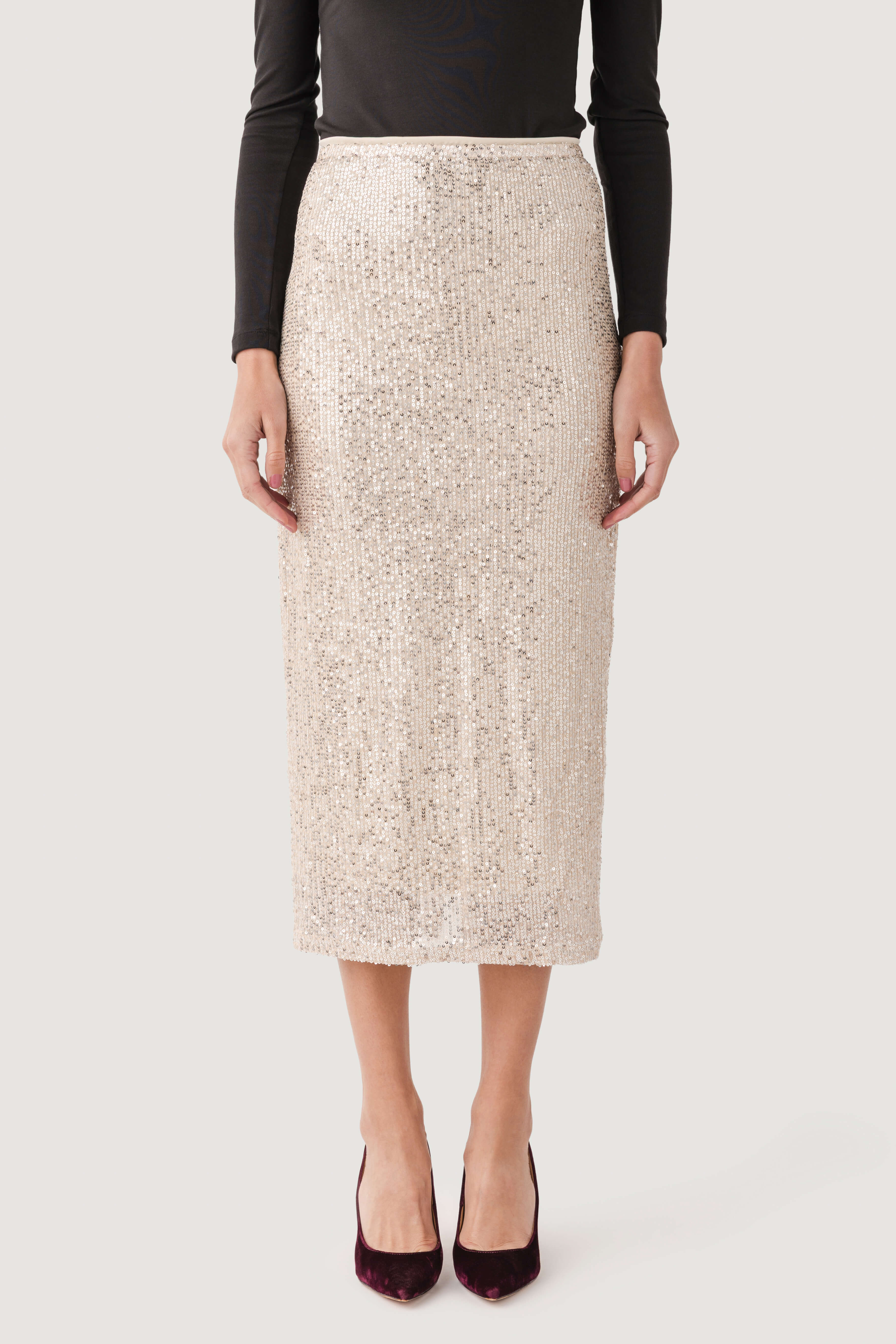 Hem & Thread Sequin Maxi Skirt