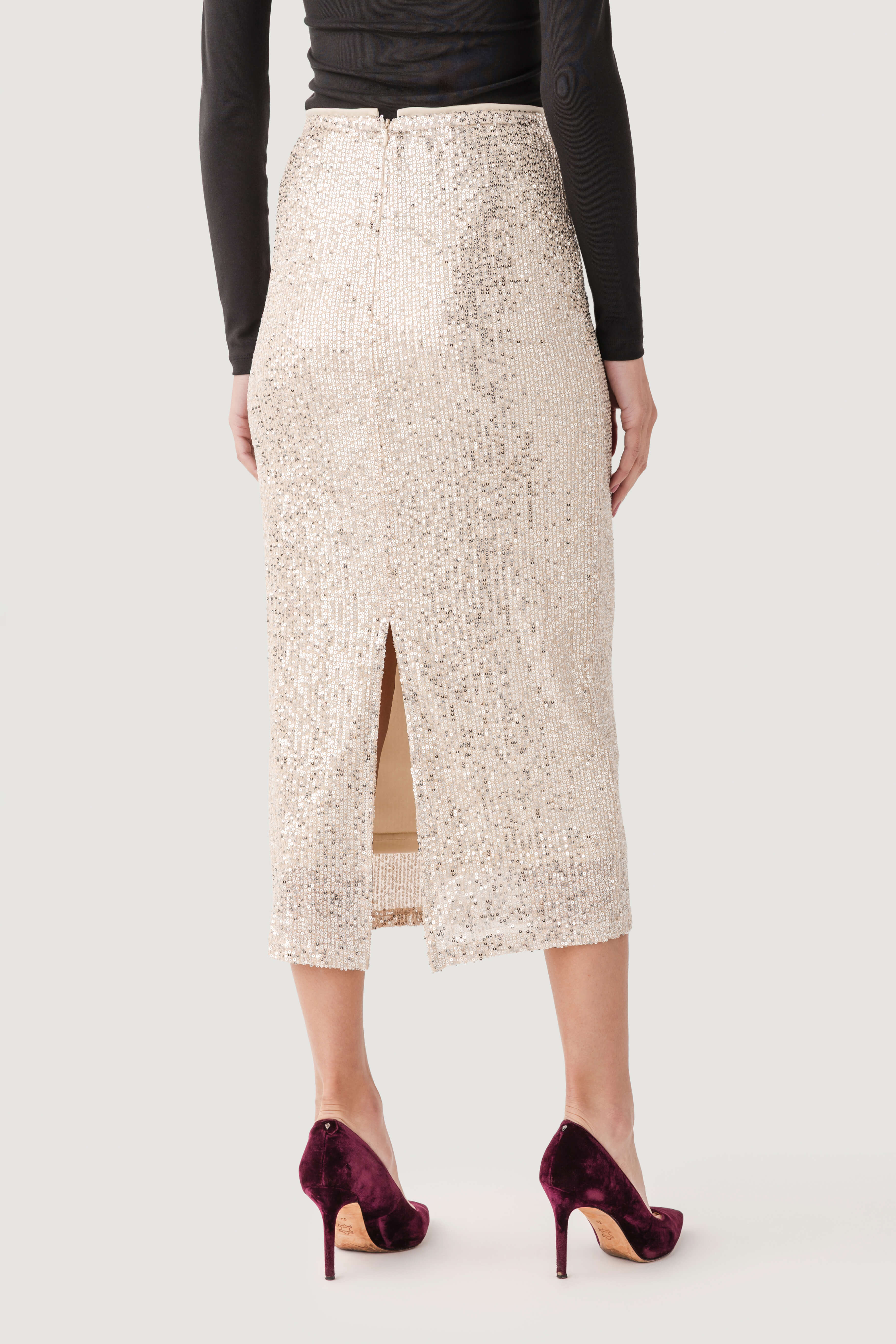 Hem & Thread Sequin Maxi Skirt