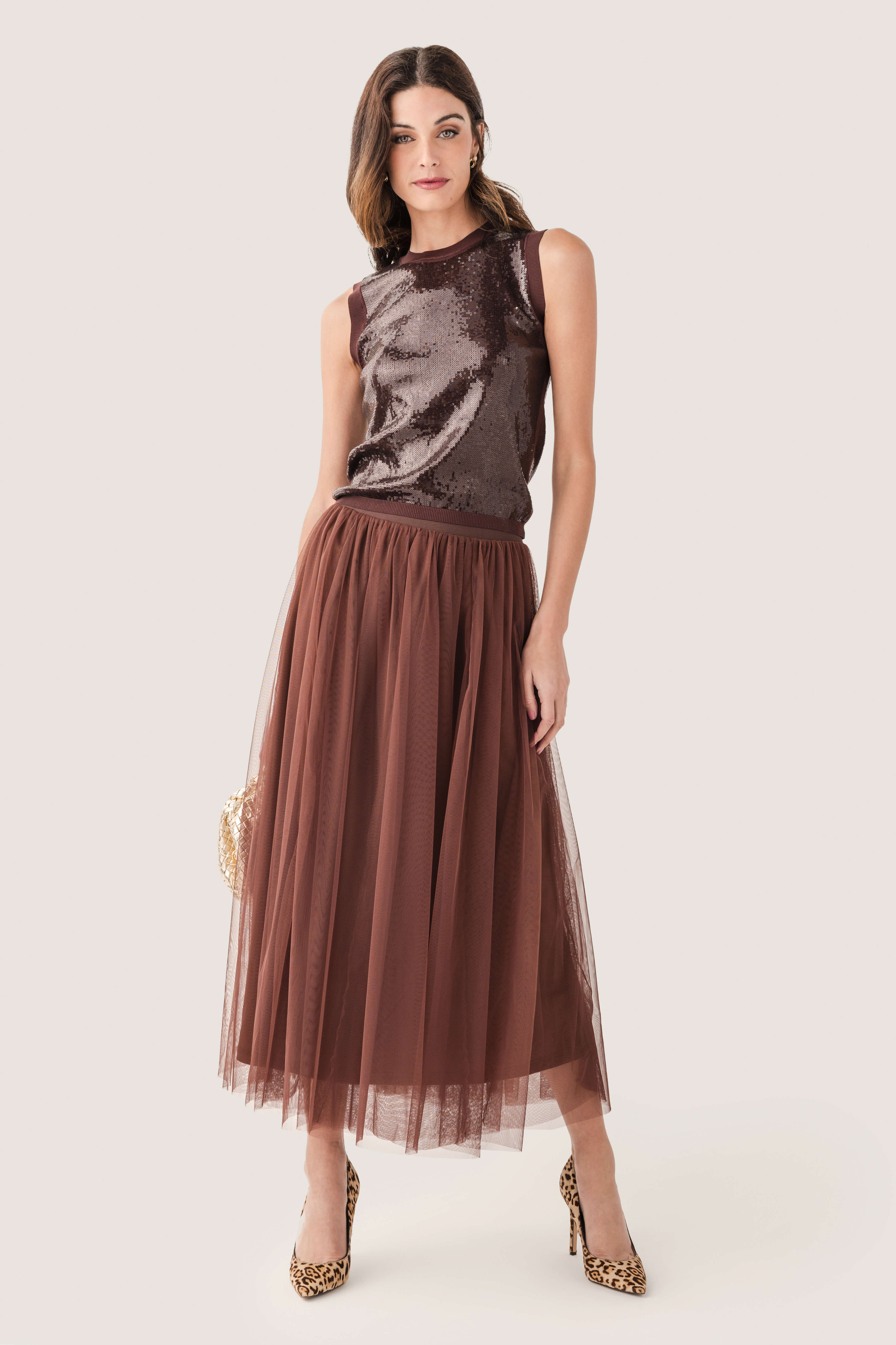 Elan Tulle Midi Skirt