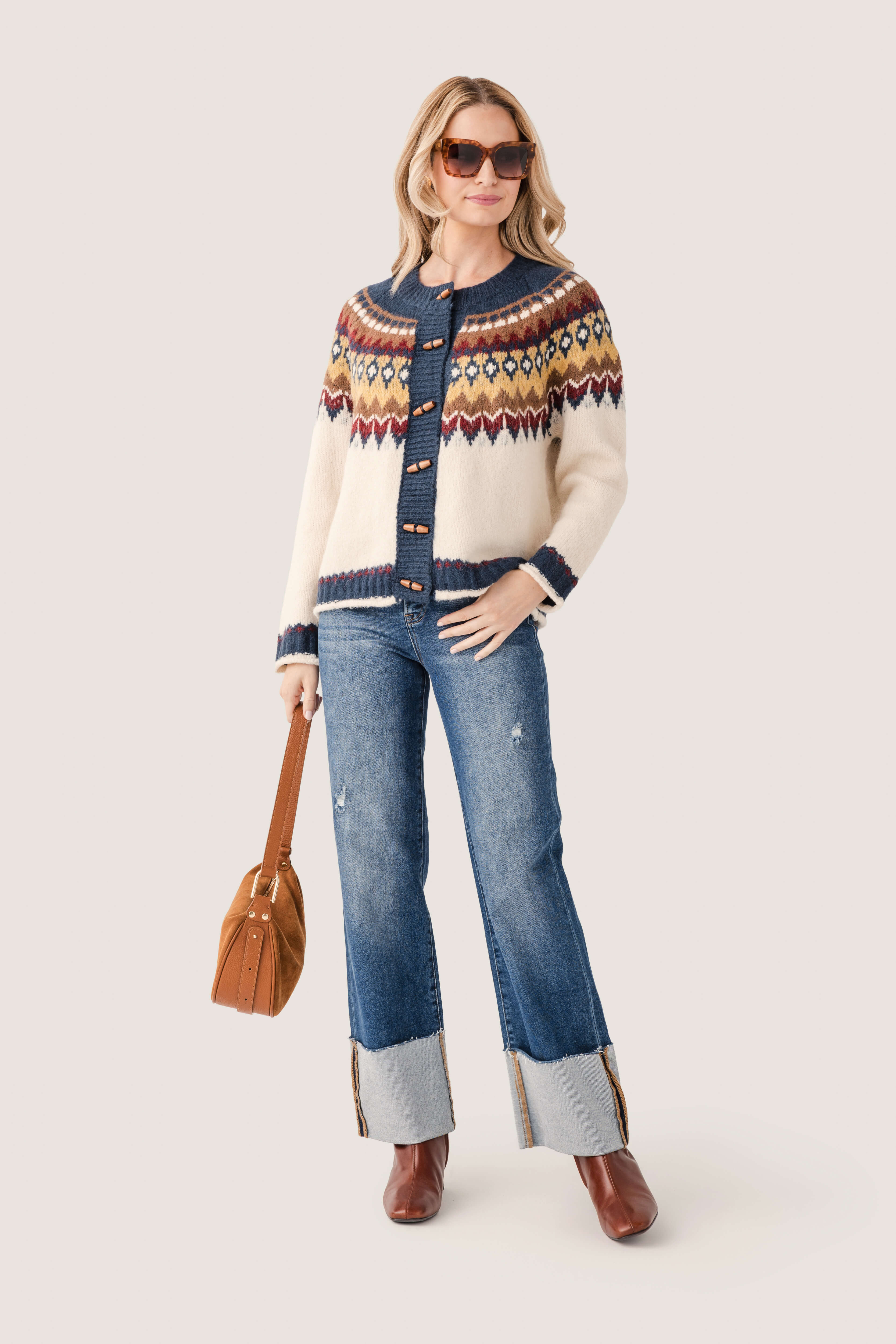 Raisonnel Nordic Pattern Toggle Knit Cardigan