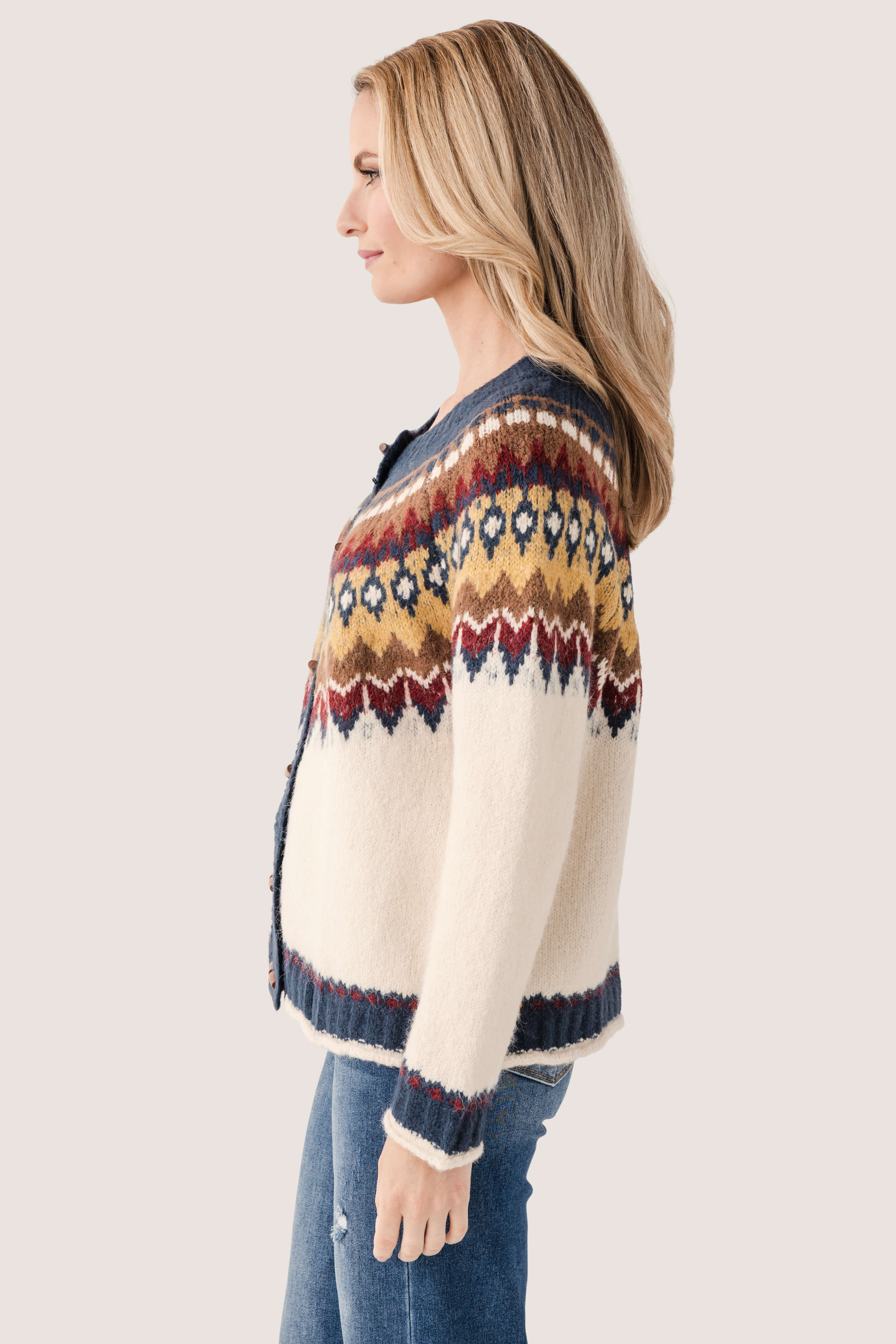 Raisonnel Nordic Pattern Toggle Knit Cardigan