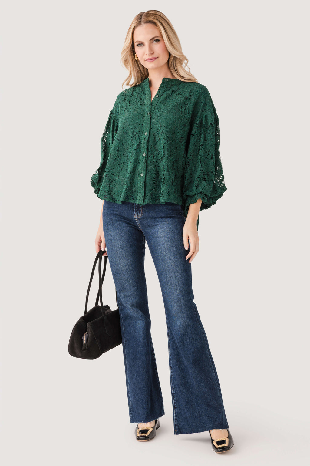 Fate Lace Bubble Sleeve Top