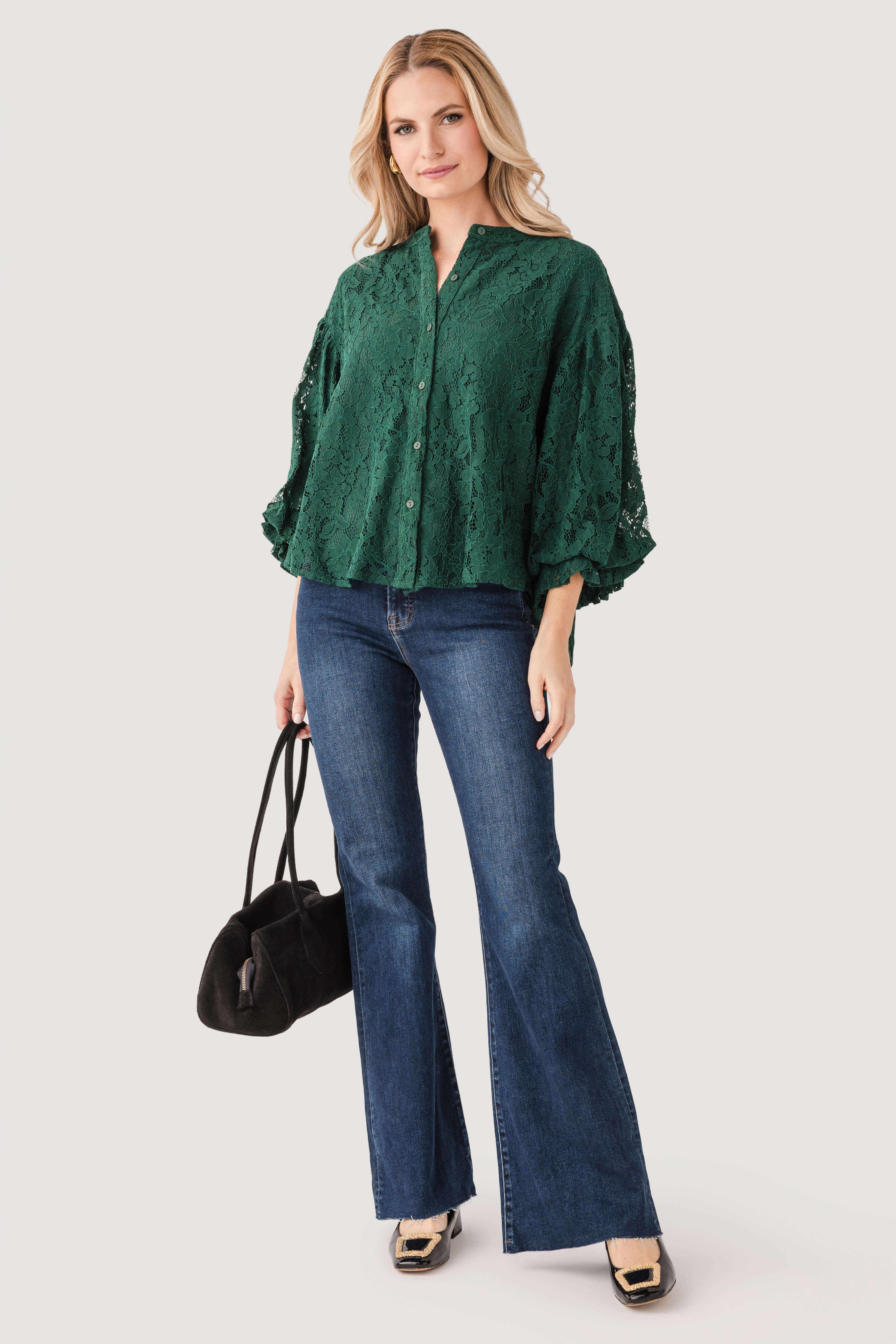 Fate Lace Bubble Sleeve Top