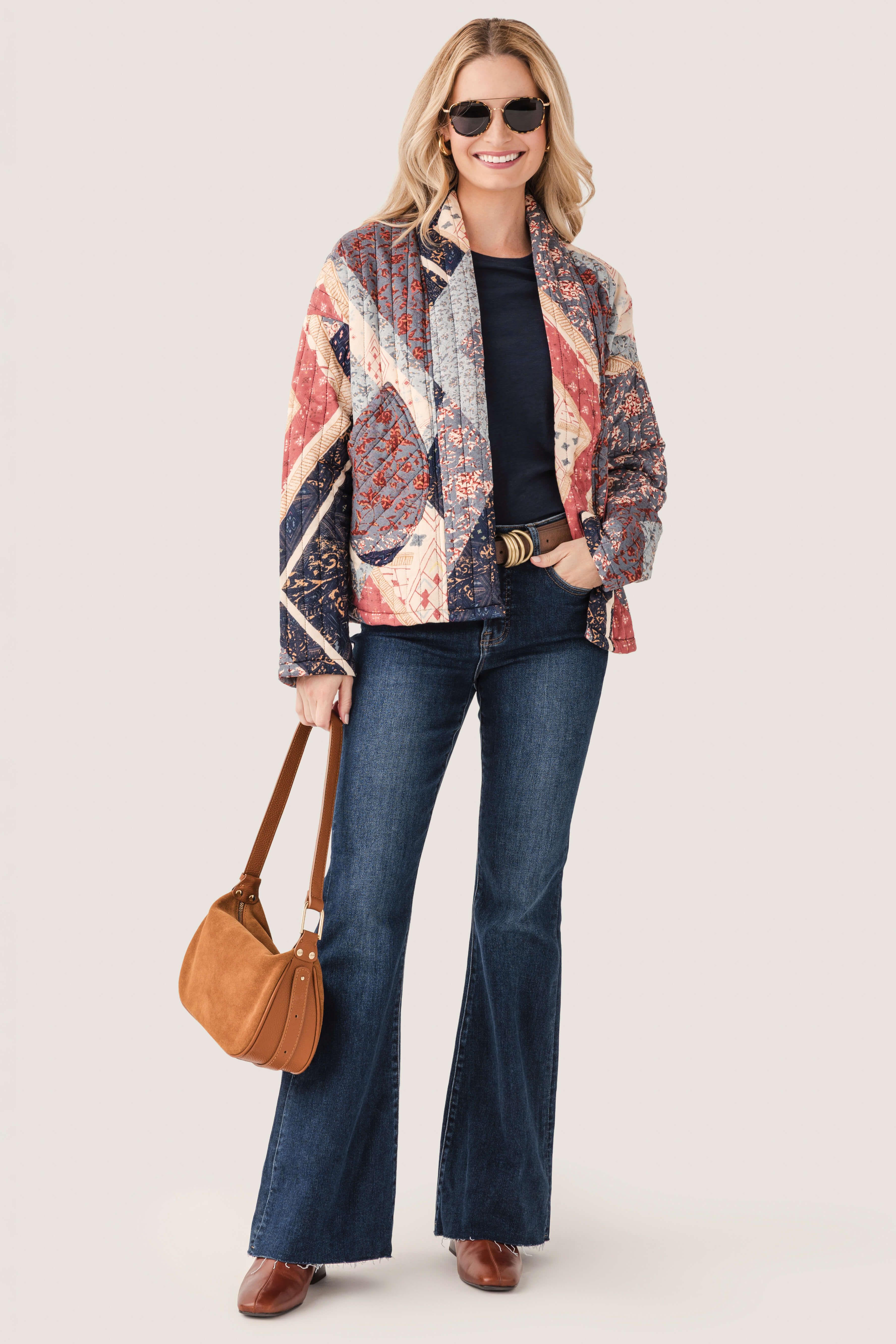 En Creme Mixed Print Jacket
