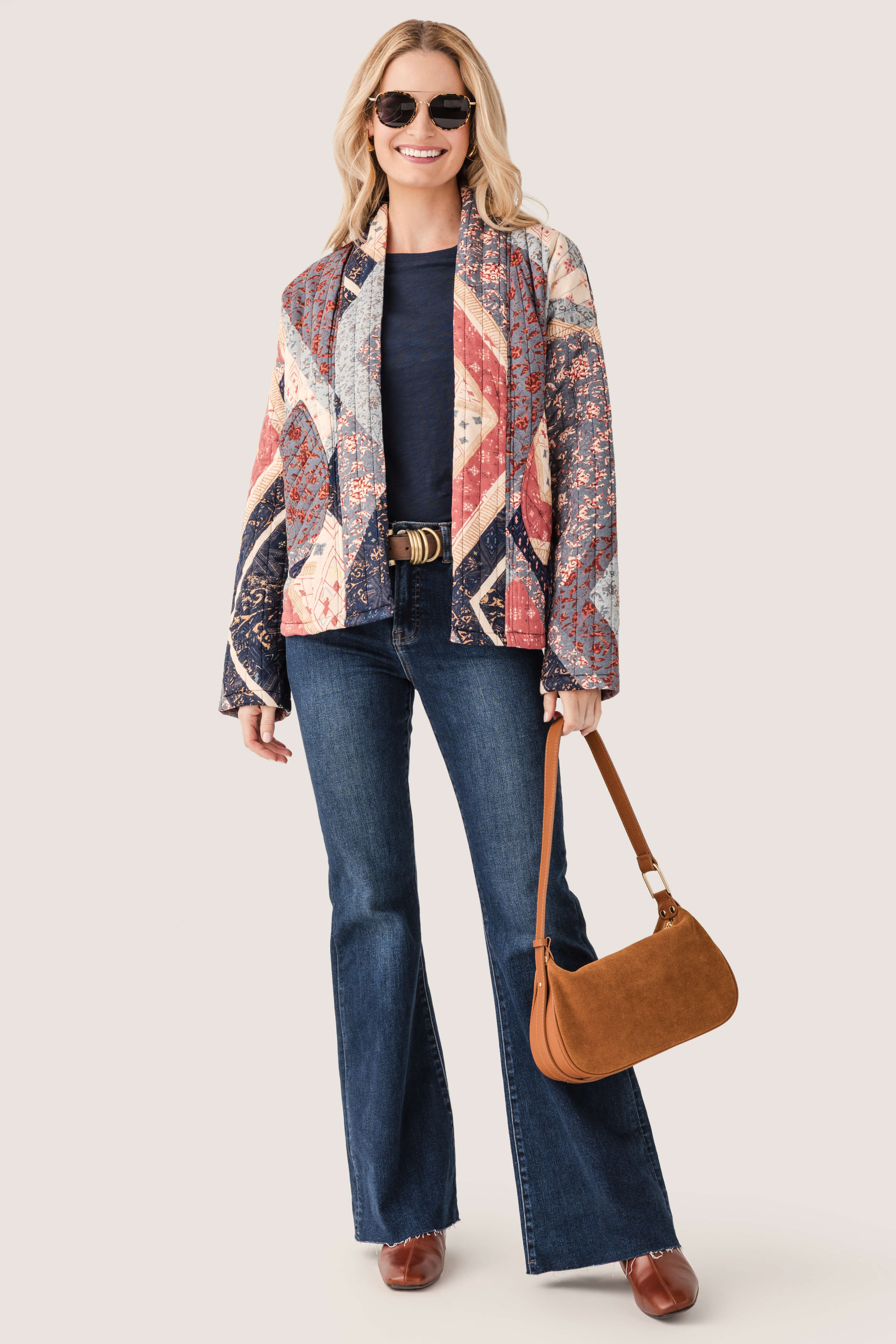 En Creme Mixed Print Jacket