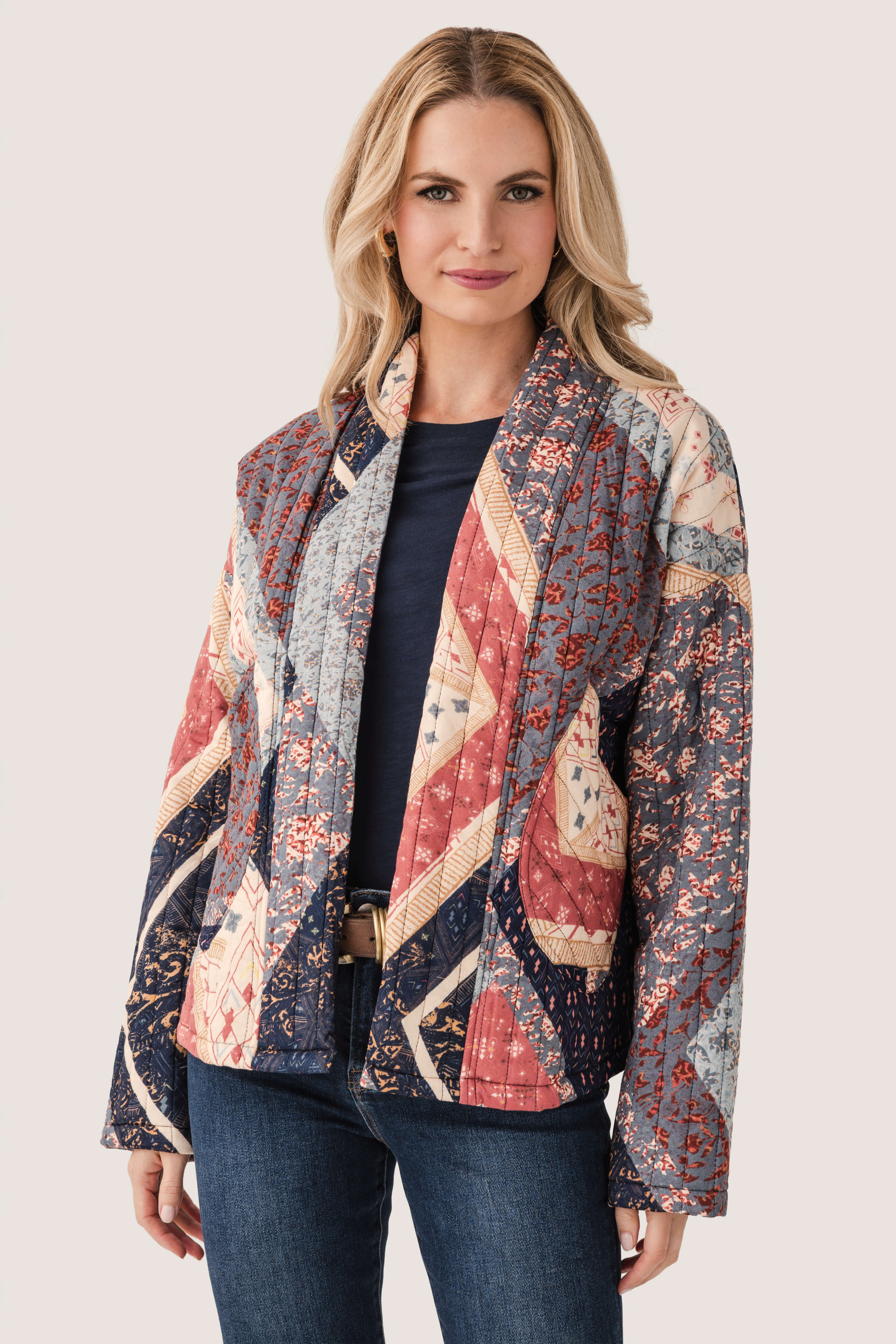 En Creme Mixed Print Jacket