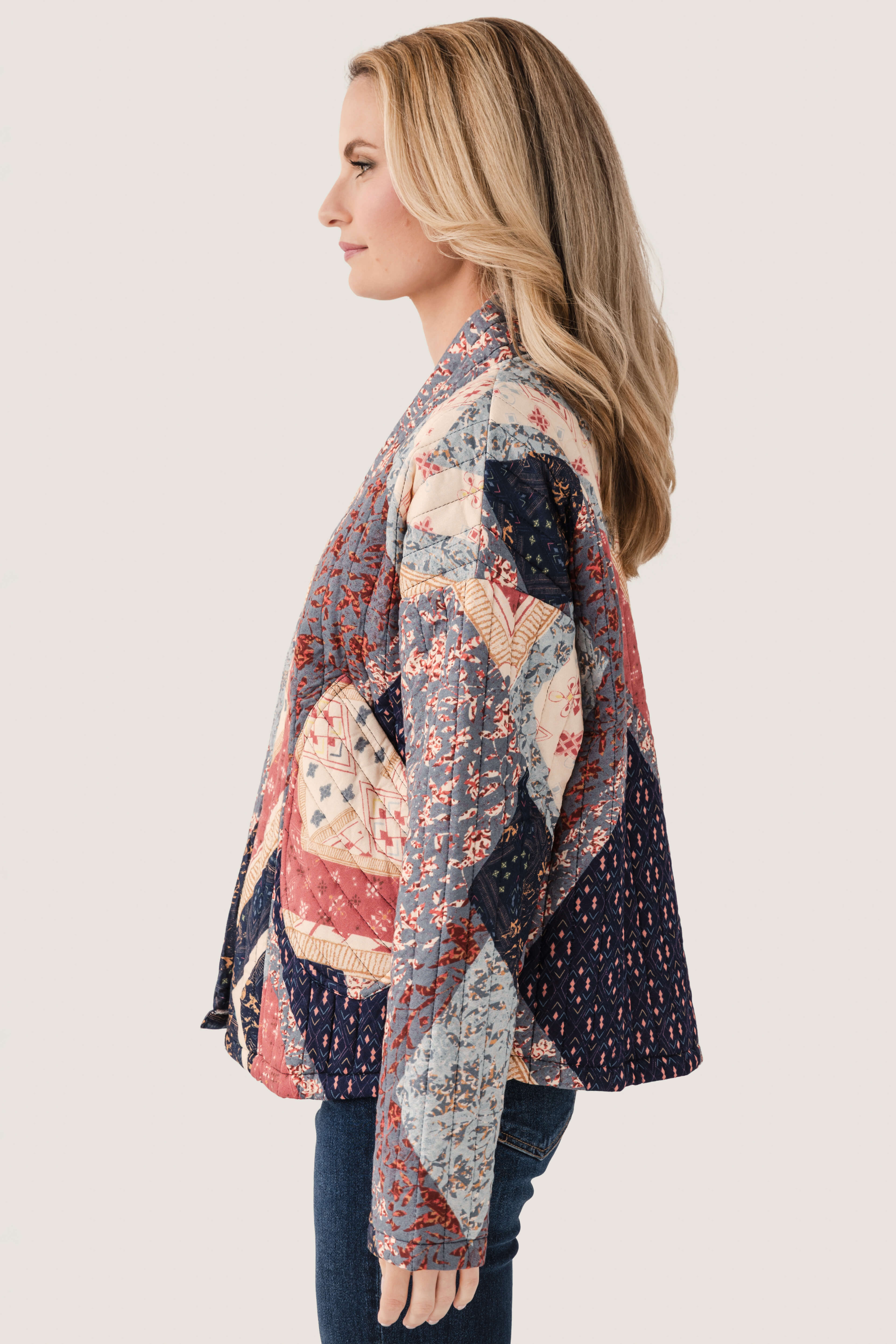 En Creme Mixed Print Jacket